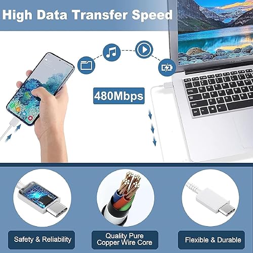 Miniatura 6 de Samsung - Cargador de pared USB C de carga súper rápida de 25 W para Samsung Galaxy S24S23S22 UltraNote 20S20S21A14A23A13A54A34A53Z Flip4Z Fold4,