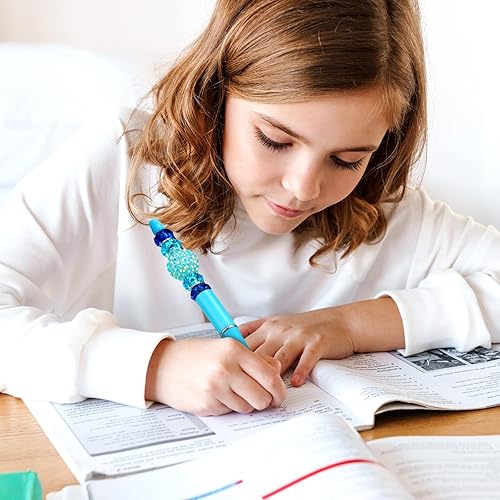 Miniatura 2 de 120 piezas de bolígrafo de plástico con cuentas surtidas bolígrafo de tinta negra con repuestos adicionales para adolescentes estudiantes