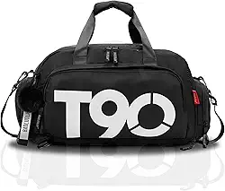 Bolsa Esportiva Impermeável 3 em 1 - Ideal para Academia Praia Viagem Esportes Trabalho | Feminino E Masculino Unissex (Preto)
