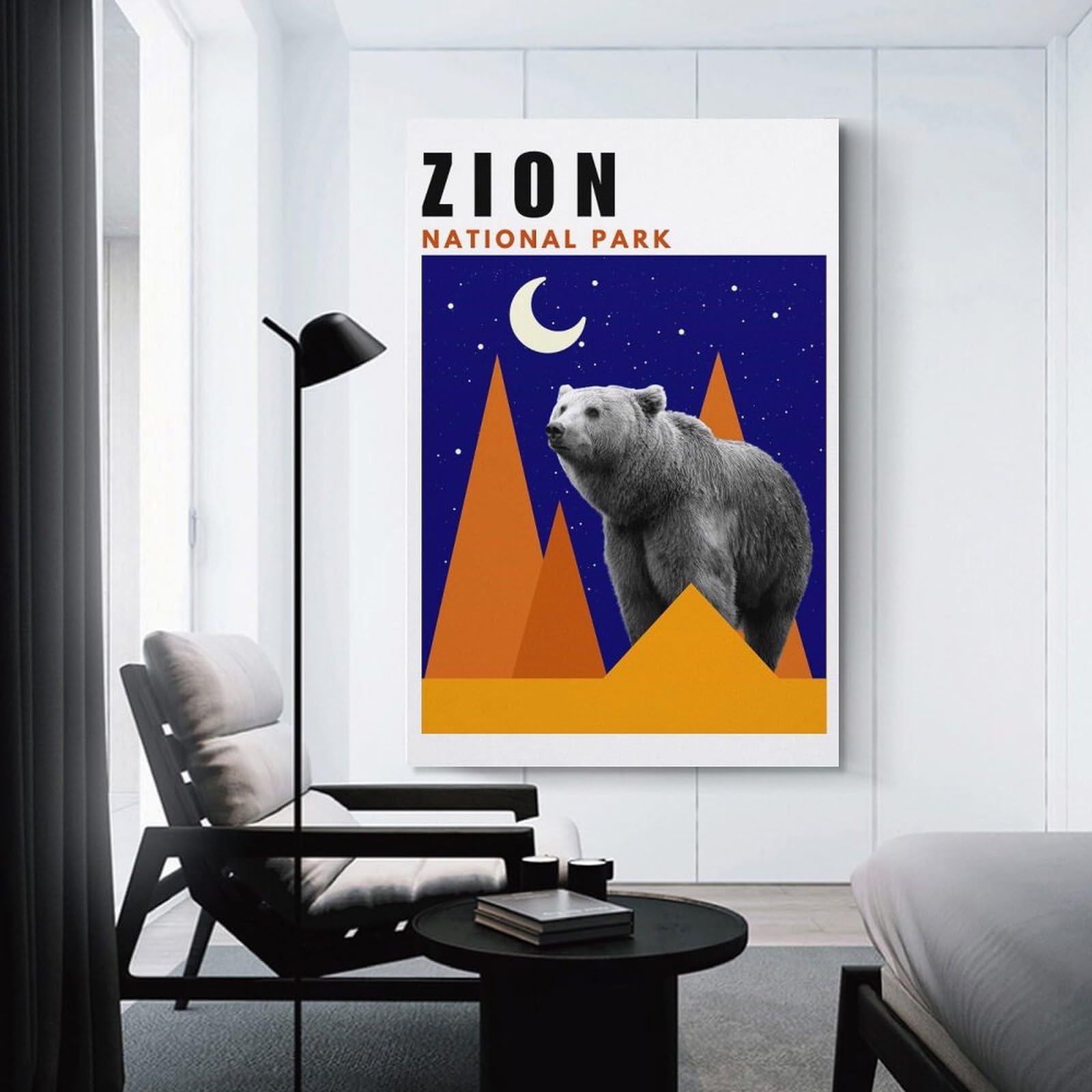 Junmoney Unframe-Style-19 Zion National Park Mid Century Modern Collage Poster Hanging Wall Art, 20X30inch(50X75cm), For Bedroom Decor, Cosy Corners Or Studios, An Easy Wall Refresh For Bedrooms