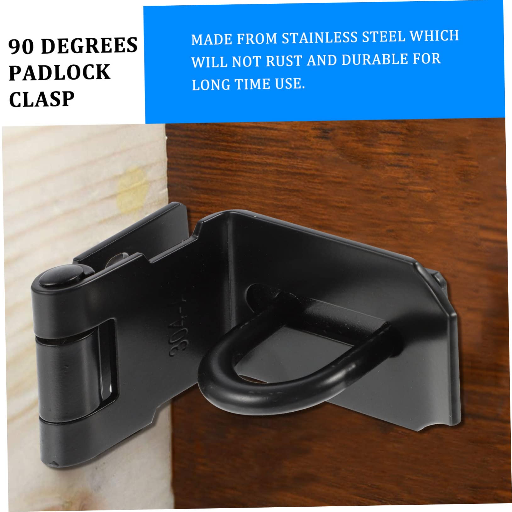 Housoutil Door Padlock Hasp Right Latch Hardware for Doors Residential Gates Sheds