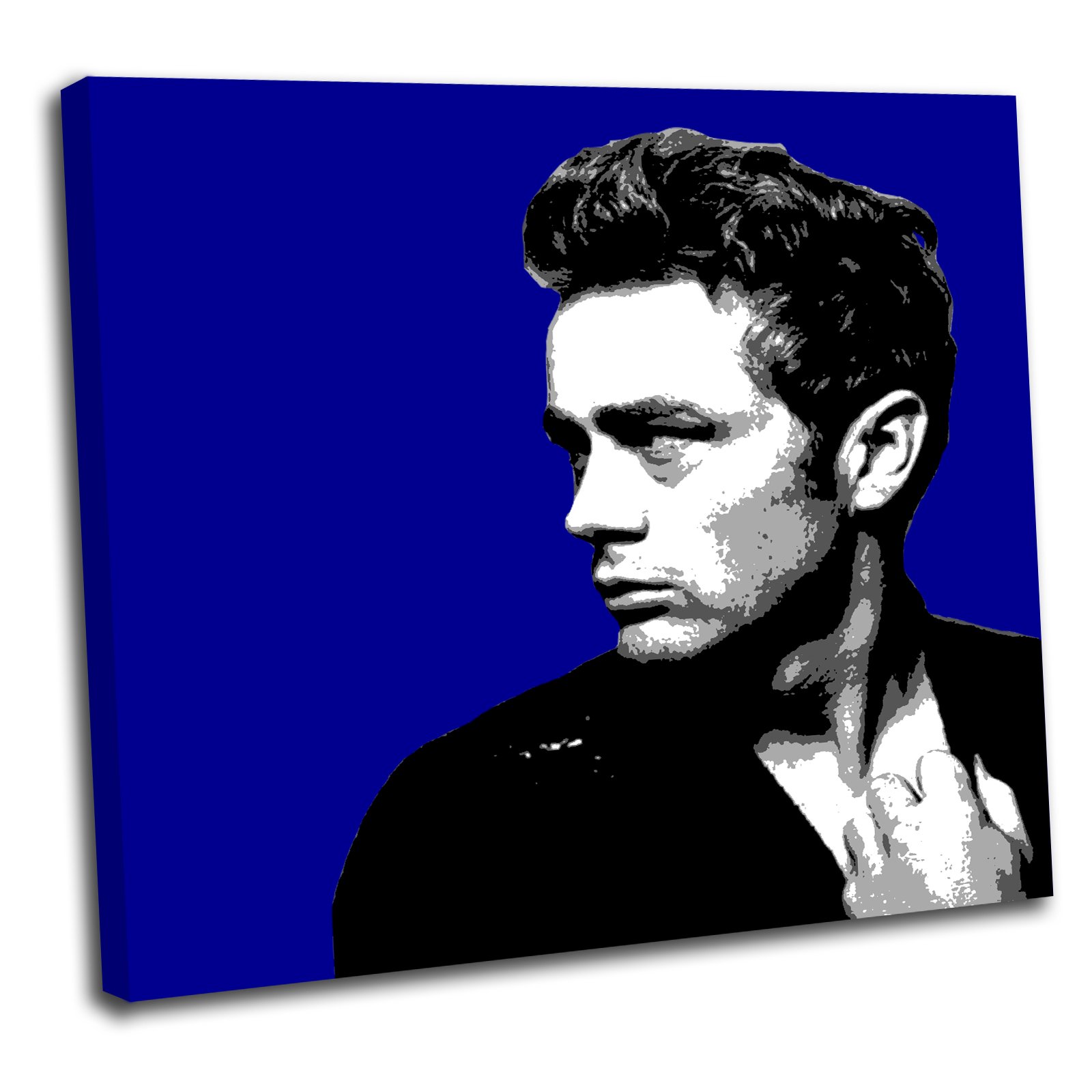 James Dean Pop Art Box Framed Canvas Art Print Picture 2 Blue 90 x 90cm