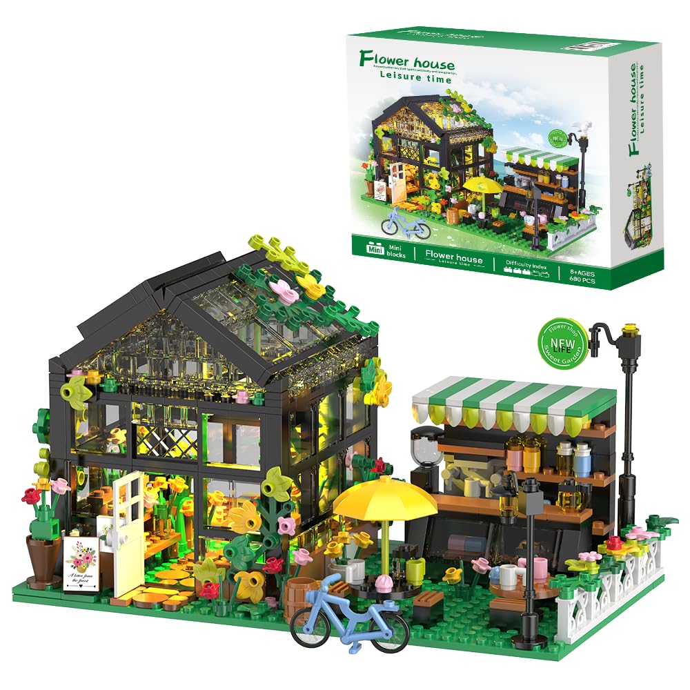 トップス house on the hill Yellow flower 80cm Amazon.com: LEGPS YYDS Flower House Building Set with LED, City