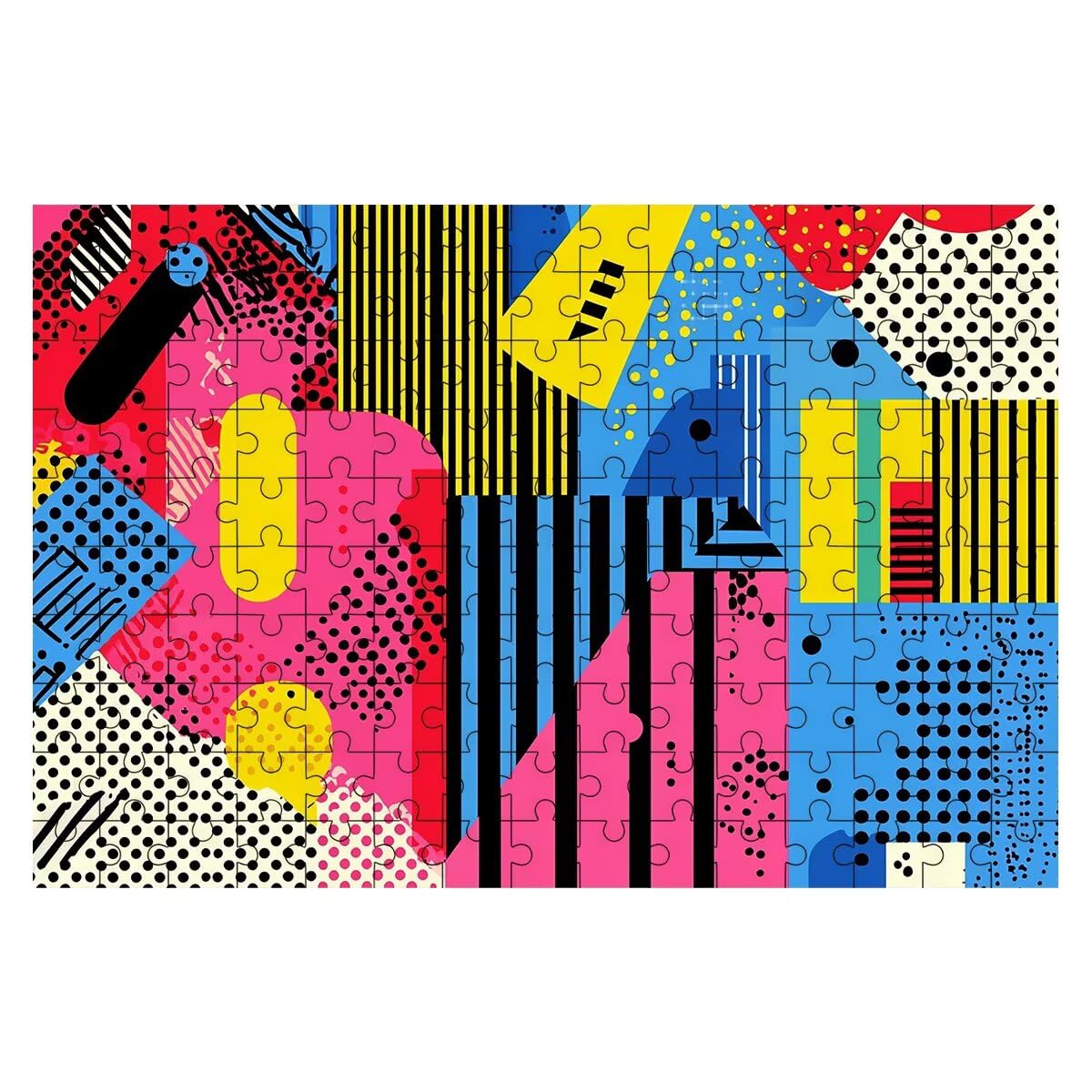 Puzzle 2000 sztuk geometrii, abstrakcyjne puzzle, drewniane puzzle zabawne wyzwania kreatywna rozrywka, klasyczne puzzle zabawa opakowanie wysokiej jakości, pomysł na prezent dla kobiet, 99 x 70 cm