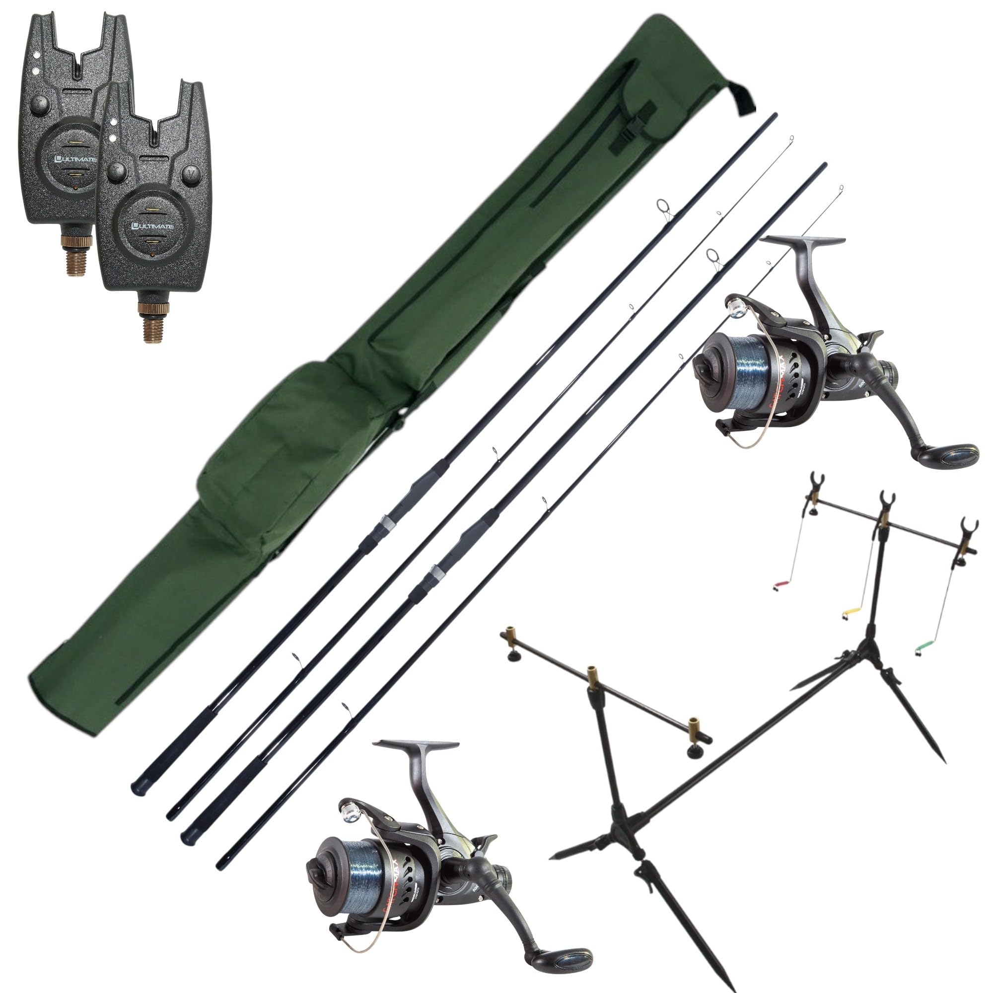 Ultimate Session Carp Set On Canne, Mulinelli, Avvisatori, Rod Pod E Sacca! - Kit Carpfishing