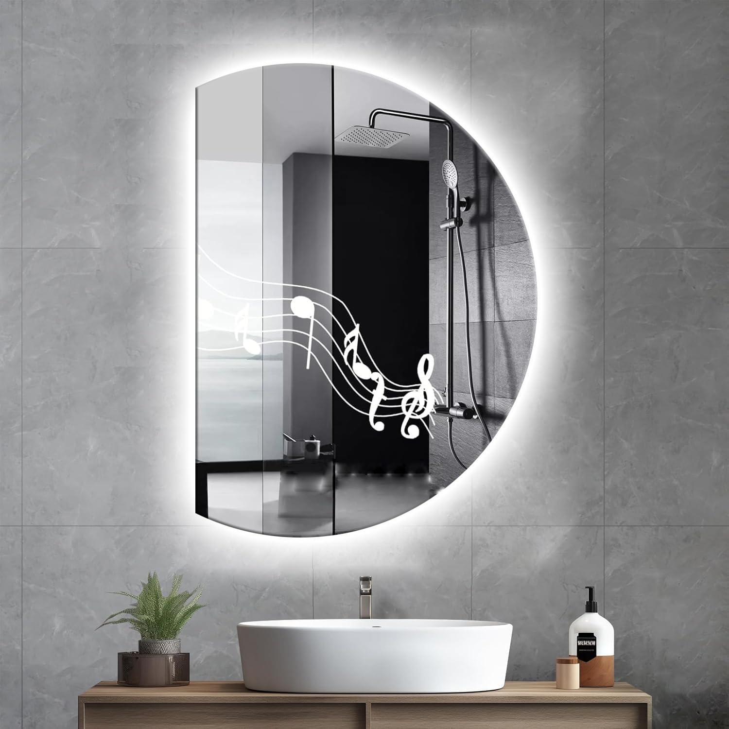 Miroir mural LED moderne pour salle de bain design