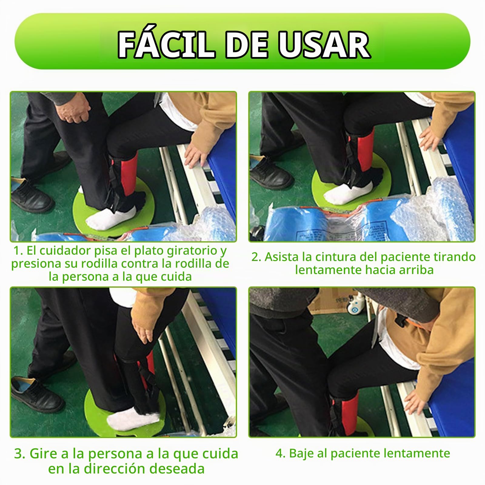 Tabla de Transferencia, Disco de Transferencia de 39 cm con Orificio para Ayuda de Movilidad Ayuda de Transferencias para Pacientes Mayores y Discapacitados con Capacidad de Carga de 150 kg