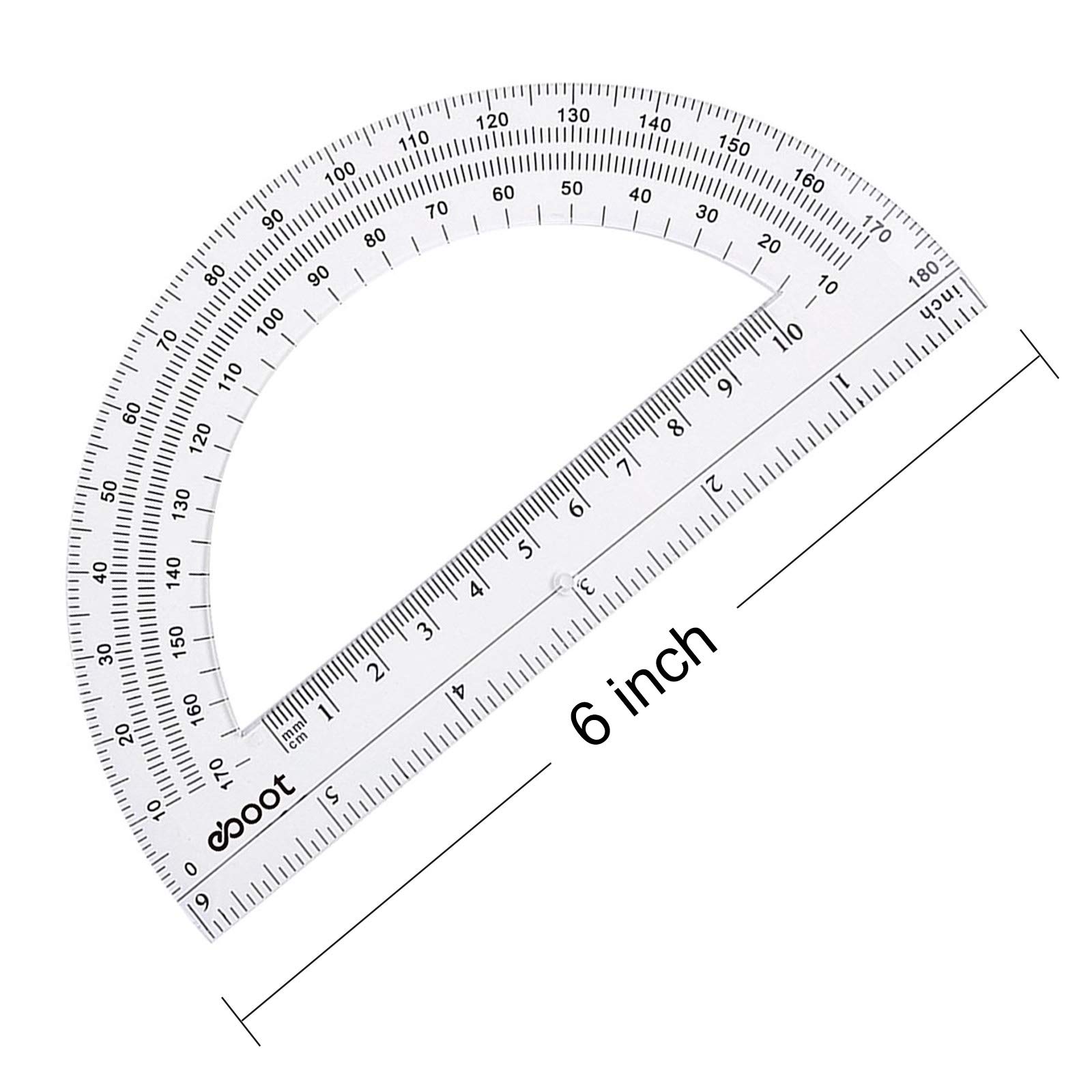 eBoot Plastic Protractor Protractor 180 Degrees, 4 Inch and 6 Inch