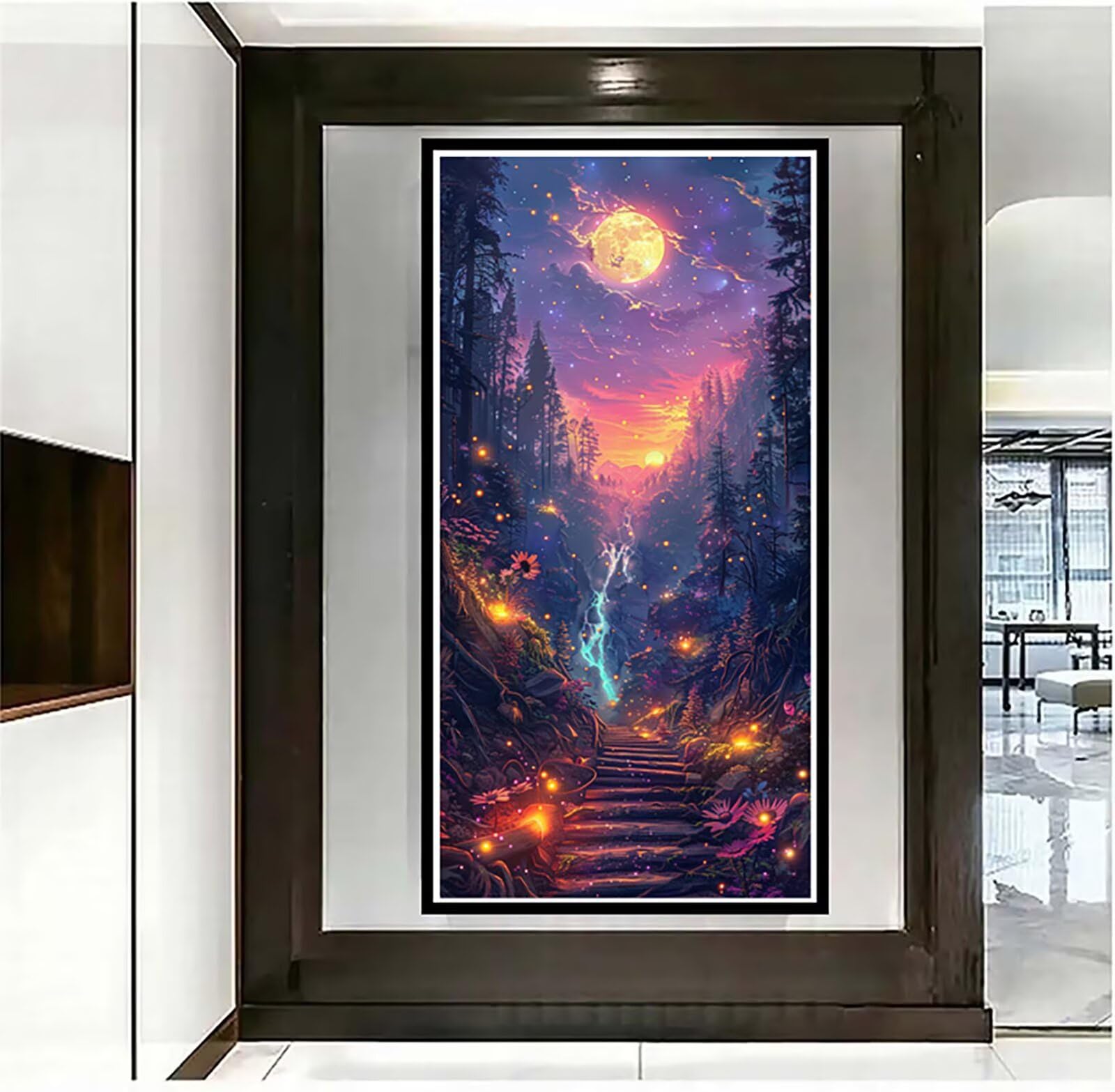 Dipingere con i Numeri Adulti Paesaggio, Dipingere con i Numeri Foresta, Fai da te Paint by Numbers per Principianti, Hobby Creativi Adulti, Painting by Numbers per Decorazioni Casa 70x140cm 4-7669