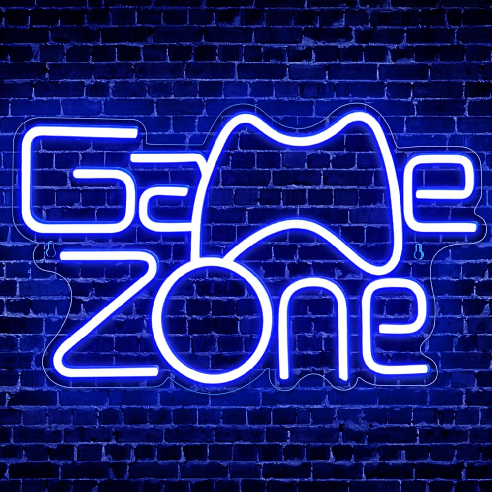 Game Zone De Jeu Salle De Jeux Néon Signe Led Avec Usb Alimenté Logo Pour Garçon Chambre Garçon Cave Salle De Jeux DéCoration Murale, Grand Cadeau Pour Fête