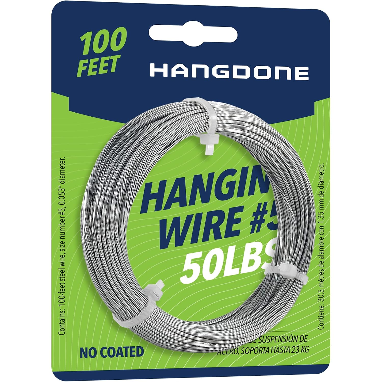 HangDone Picture Hanging Wire #5 100-Feet Supports up to 50lbs