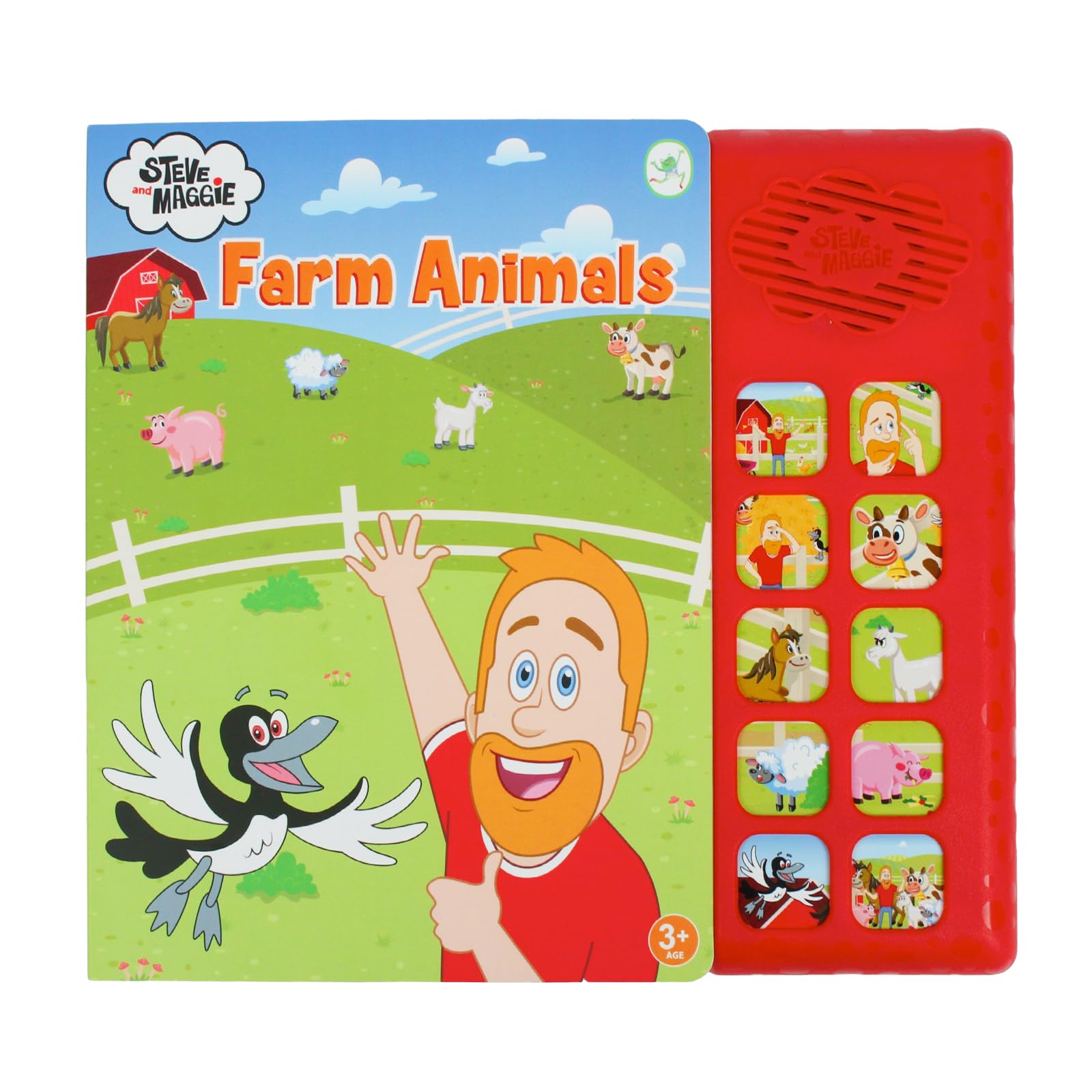 Steve and Maggie Farm Animals 10 Button Sound Book, Sing-Along Musical Children’s Book, Interactive Books for 3+ Year Olds, Educational Board Books Ideal Boys and Girls Birthday Presents