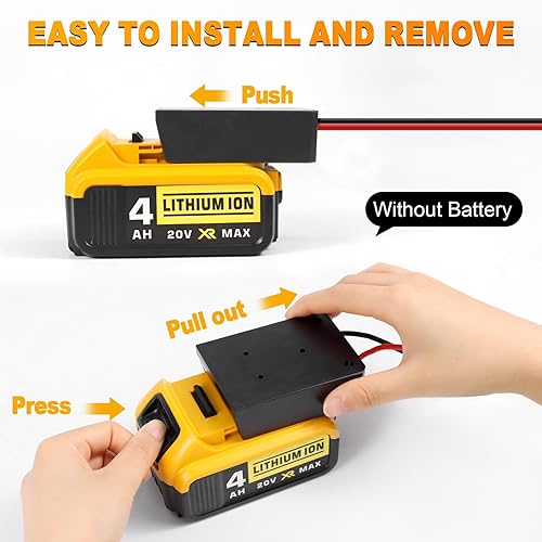 Miniatura 4 de Paquete de 2 adaptadores de batería de Power Wheels para Milwaukee M18 Adaptador de batería de 18 V y Dewalt 20 V Power Wheels conversión de batería