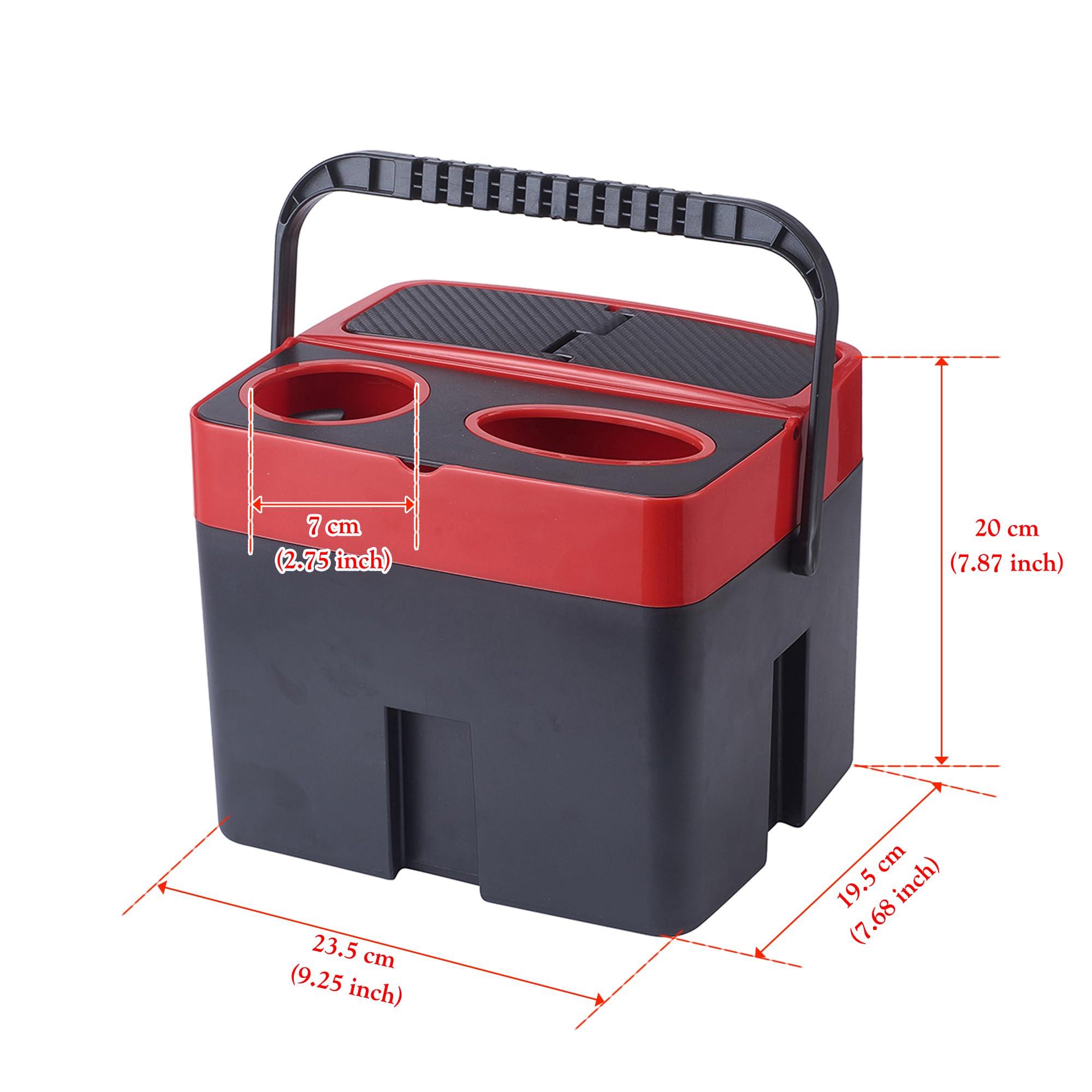 Organizer multifunzione rosso per pattumiera, portabevande, bicchieri, fazzoletti, organizer per interni auto