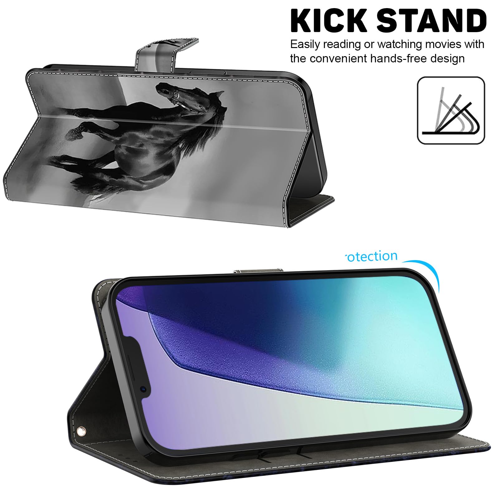 BOLELAW Hülle Für Xiaomi Redmi 14C - PU Leder Klappcase Mit Magnetverschluss, Standfunktion & Kartenfächern - Kristall-Flügel