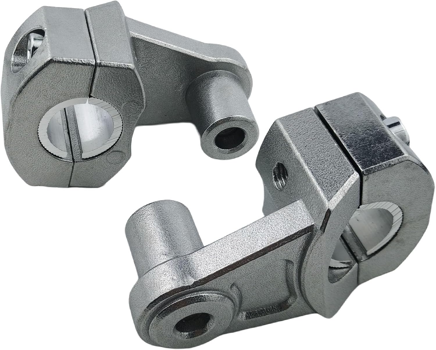 2 Inch Pivot Handlebar Risers - Universal Motorcycle Handlebar Rises Aluminum Alloy Handlebar Clamp Riser for 7/8" 22mm and 1-1/8" 28mm (Silver - 2 Pack)