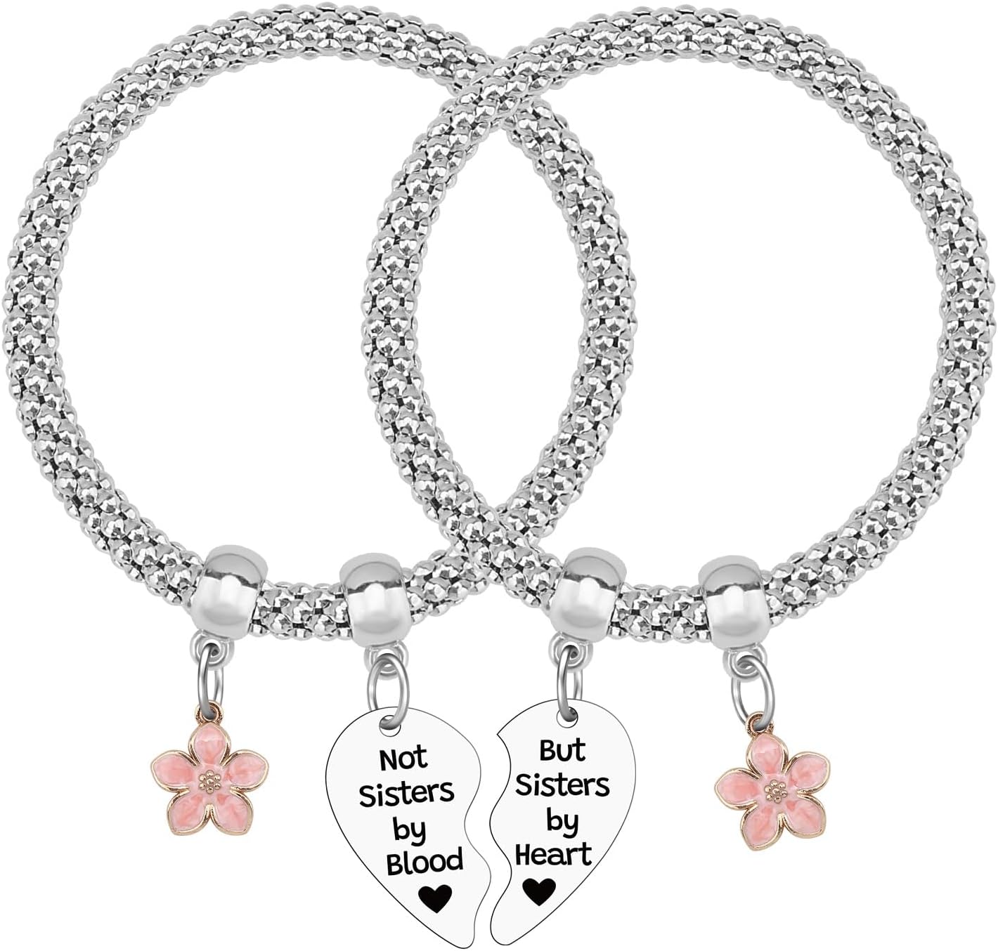 Mxrymvu 2 Pcs Best Friend Bracelets Sister Gift from Sister for Women BFF Bestie Sister in Law Stretch Bracelets Christmas Graduation Anniversary Souvenir Birthday Gift for Friends