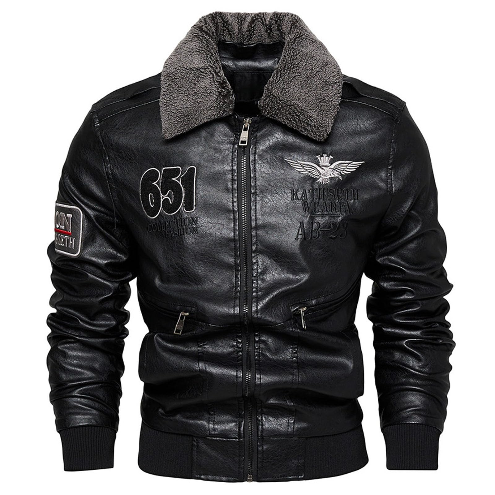 Genérico Chaqueta de para hombre, de invierno, con cuello acolchado, extraíble, estilo informal, chaqueta de talla grande