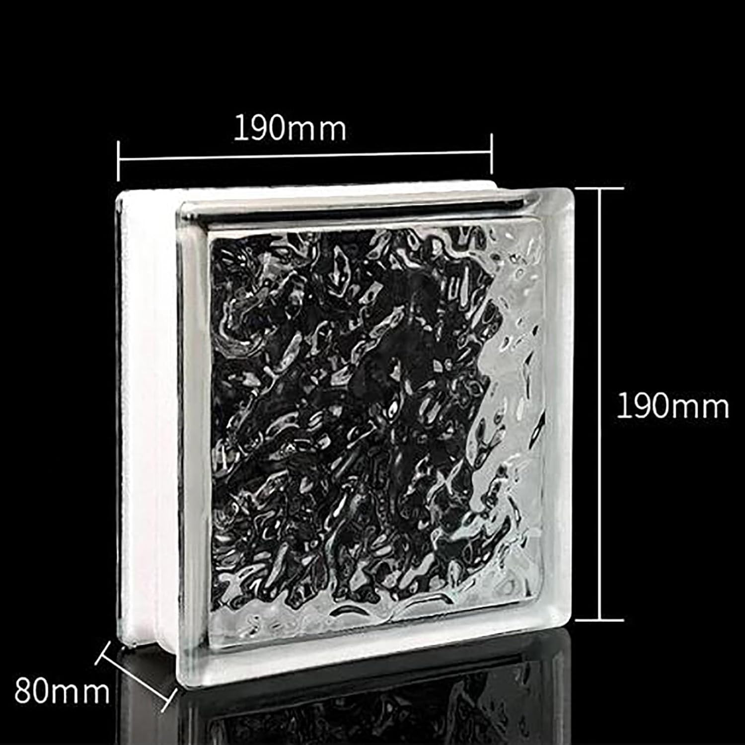 Glass Blocks, Transparency Ice Crystal Patterned Rectangular Solid Glass Brick Decorative Partition Wall Used in Building Fields Such As Wall Partitions, As Well As for DIY Lighting Fixtures Etc.(J)