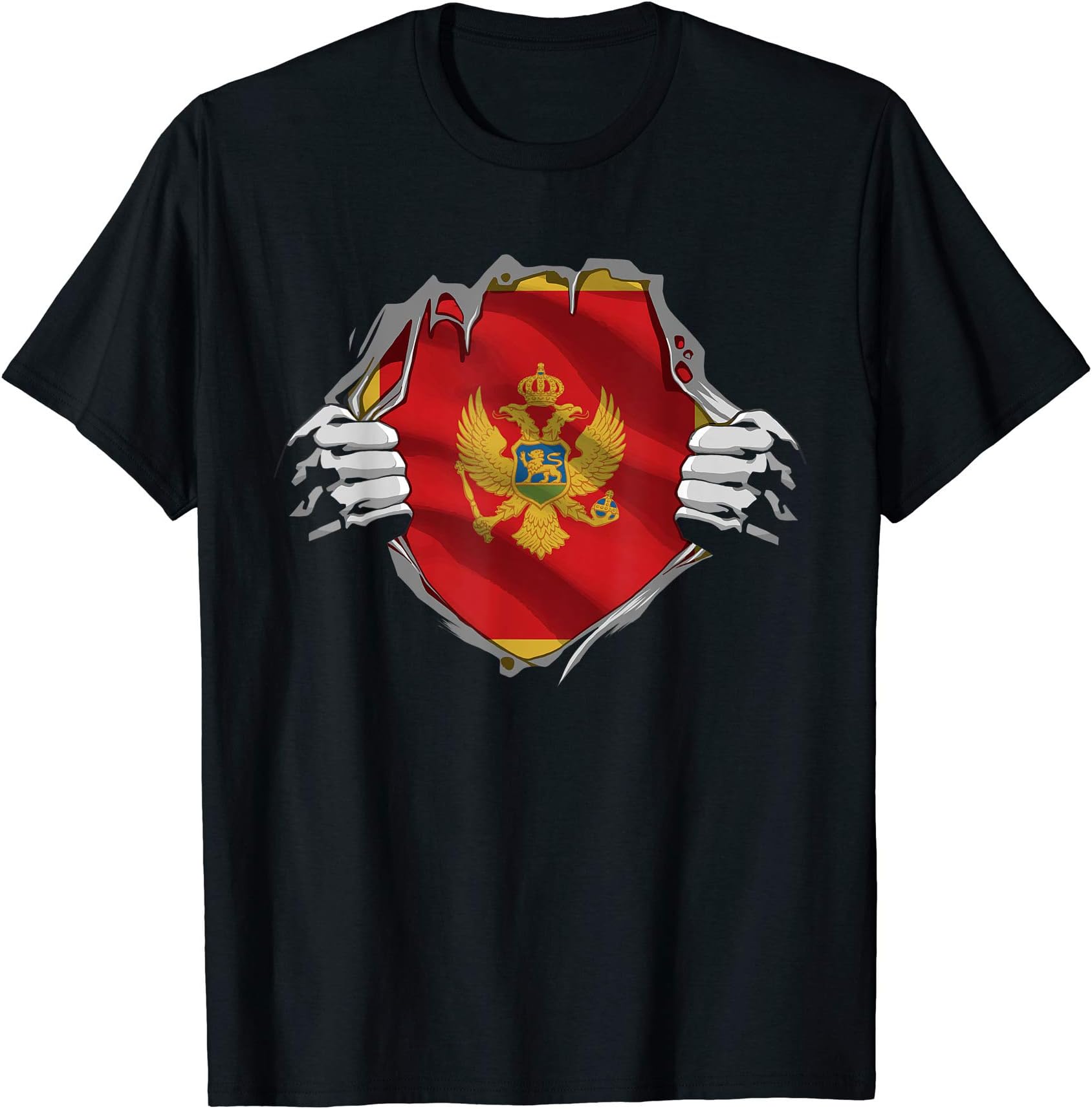 Montenegro Roots Flag Patriotic Montenegrin Heritage Patriot T-Shirt