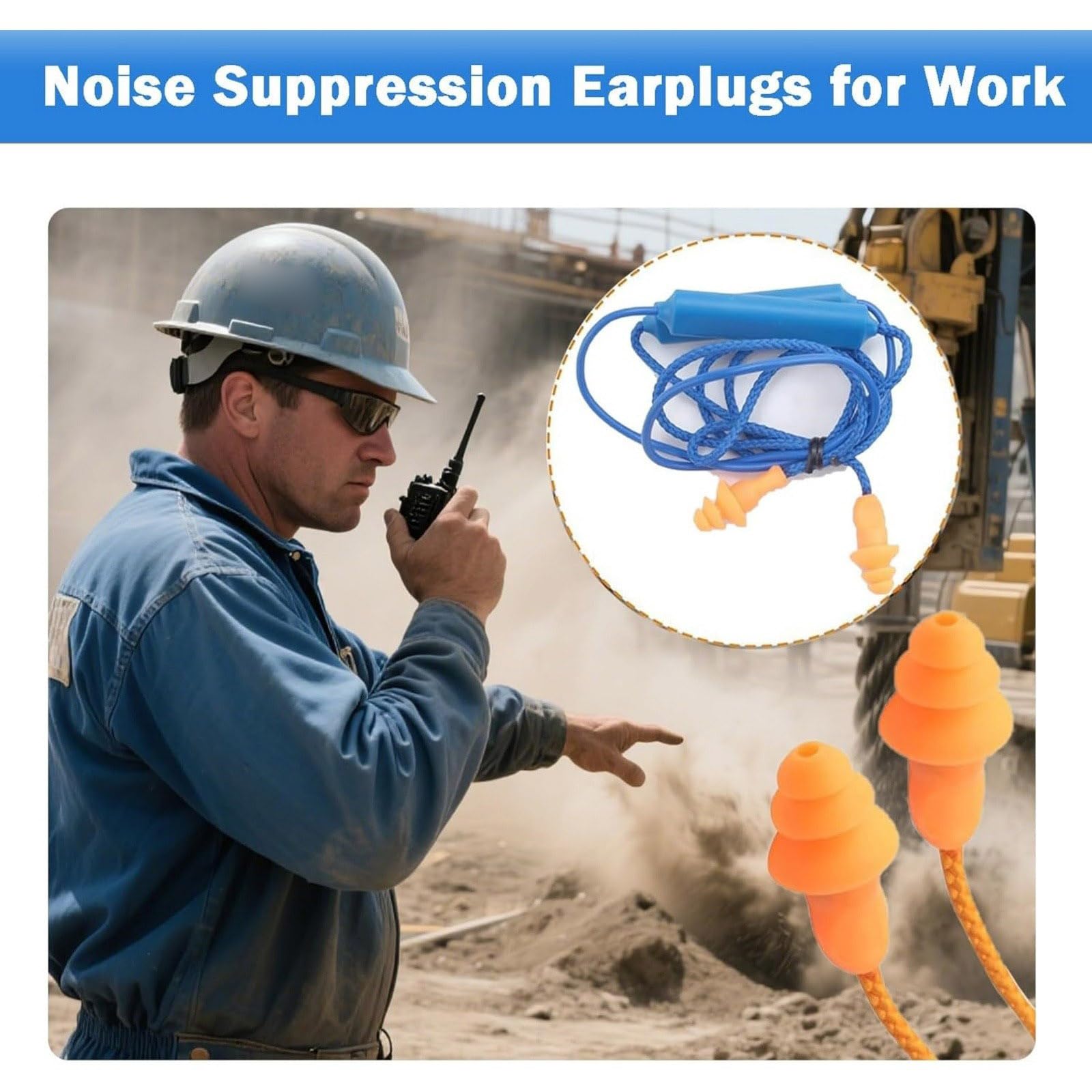 2 x Ohrstöpsel, Bluetooth-Kopfhörer, Geräuschreduzierung, In-Ear-Kopfhörer zum Gehörschutz