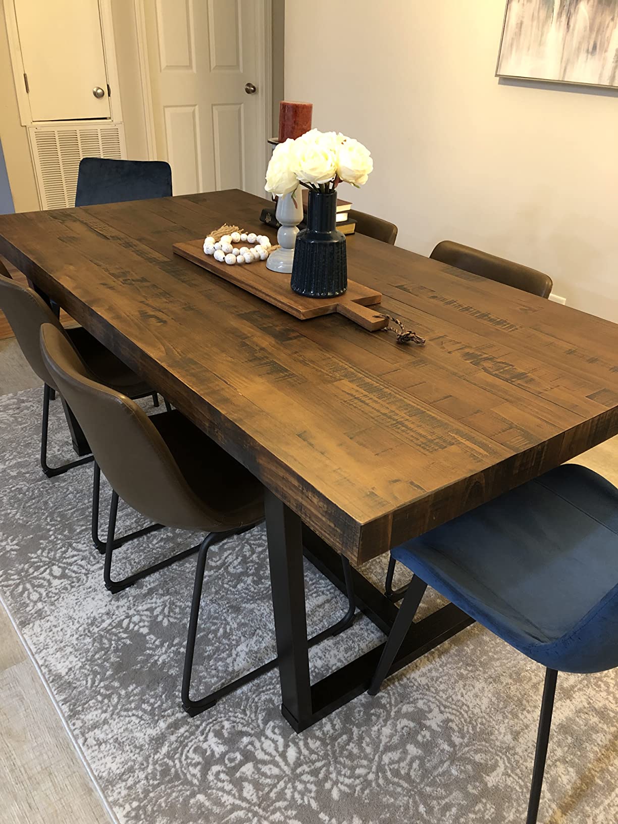 $44/mo - Finance Walker Edison Andre Modern Solid Wood Dining Table, 72 Inch, Rustic Oak | Buy ...