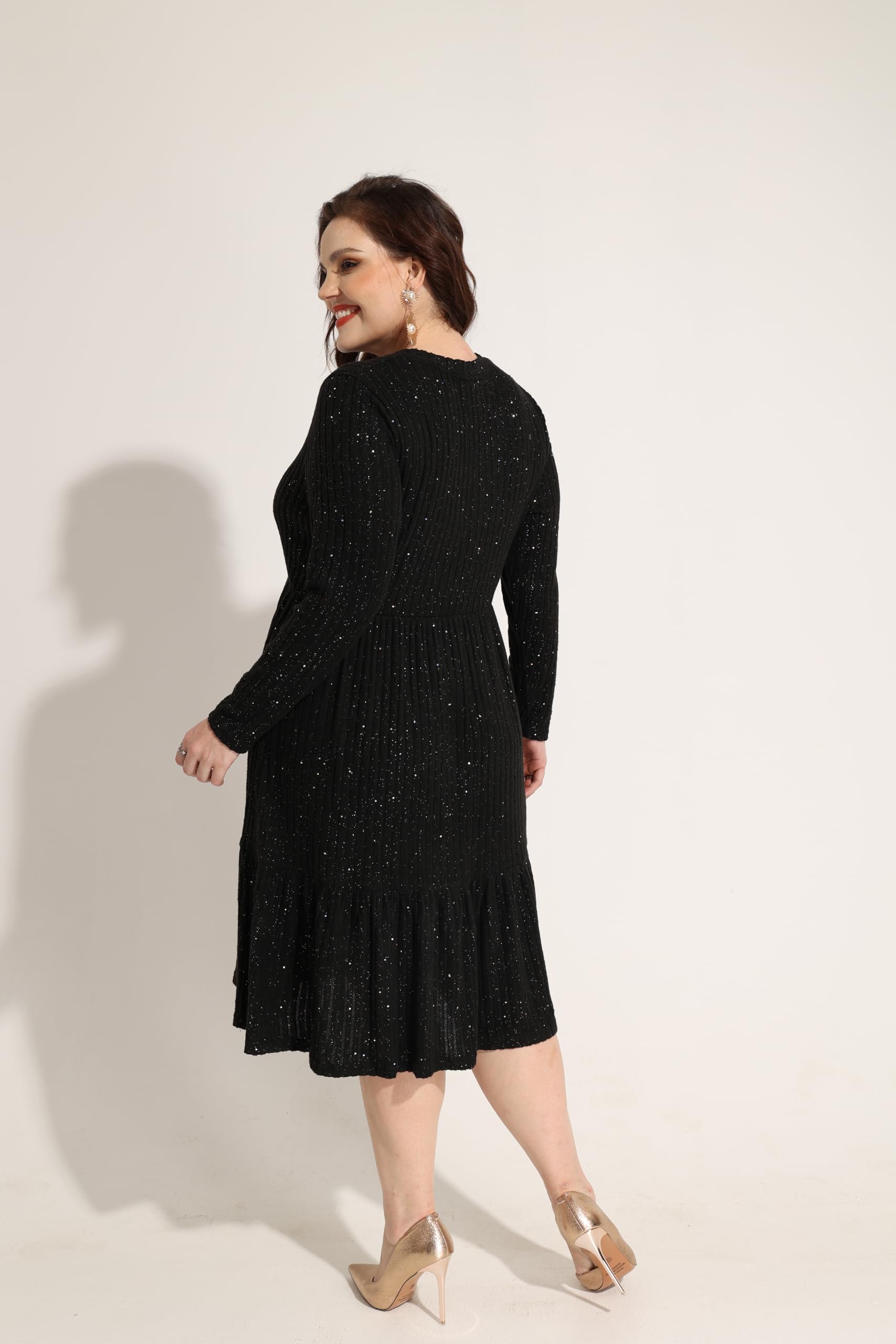 RITERA Robes de grande taille pour femmes courbes d'été printemps femmes robe col en V manches courtes robe décontractée avec poches XL-5XL