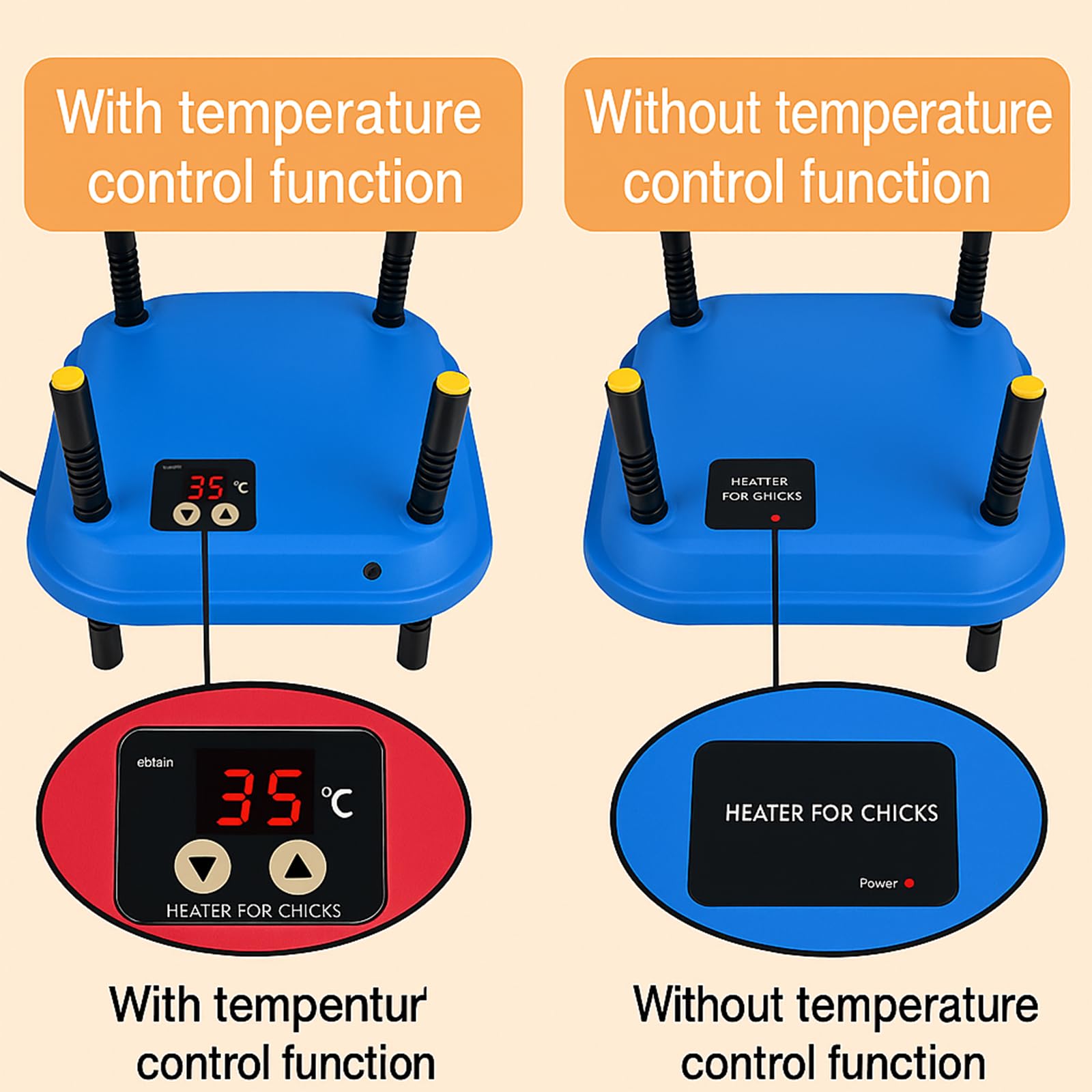 Placa calefactora ajustable de 16 x 16 pulgadas para pollitos, proporciona calor constante y eficiente. Seguro, ahorro de energía, fácil de montar y limpiar. Perfecto para la cría de pollos (azul)