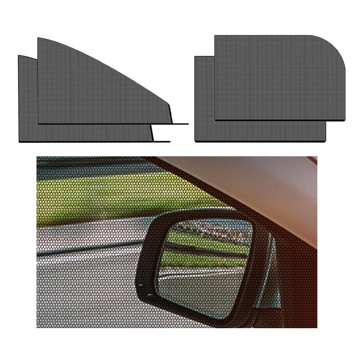 Onemaji Normal 4 Pcs Sun Shades For Car Windows For Bmw 1 Series 1Er Serie 1 E81 E82 E87 E88 F20 F21 F40 F70 F52, Car Window Shade Mesh Net Car Sunshades For Blockout Privacy