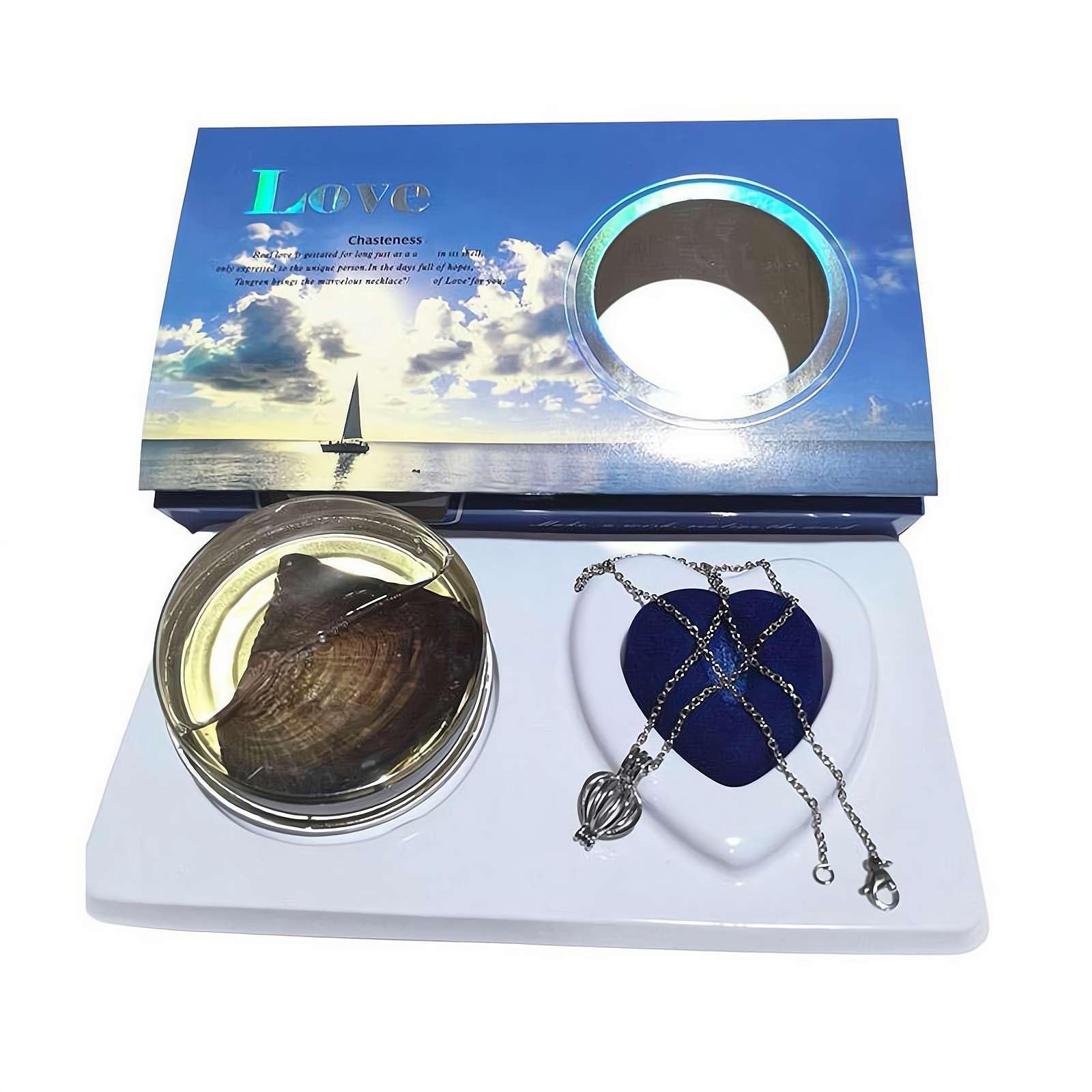 iSpchen Collana dei desideri Set di perle Love Wish Creativo DIY Collana Box Set Oyster Pearl Cage Cage Natale Capodanno regalo di compleanno