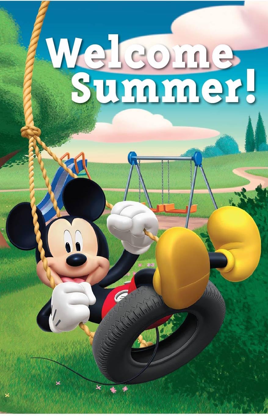 Disney Mickey Welcome Summer House Flag, 28" x 40", Officially Licensed Disney Product, Flag Stand Sold Separately