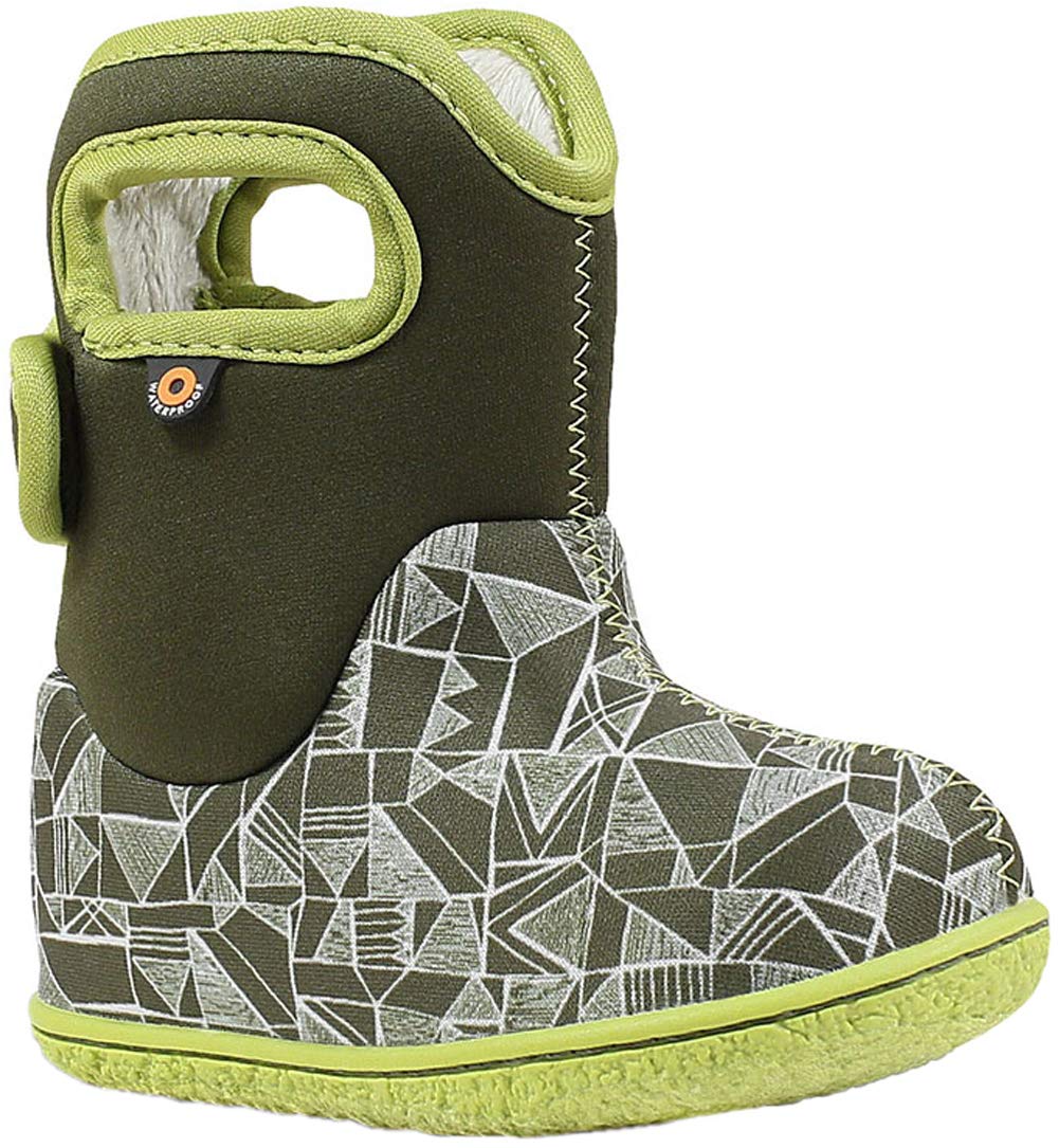 Bogs Baby Waterproof Insulated Snow Boot, Maze Geo-Green Multi, 10 US Unisex Infant