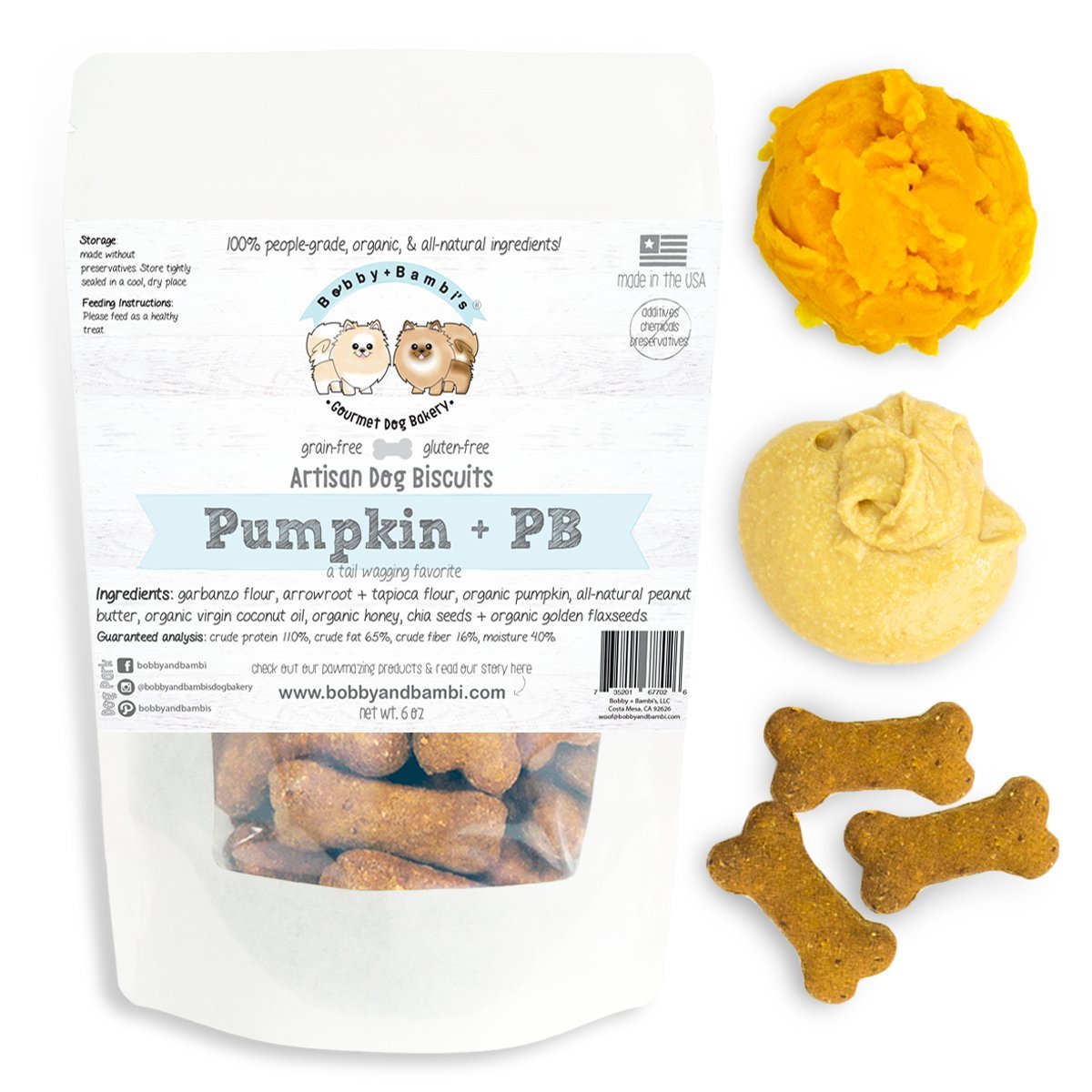 Bobby Bambis Gourmet Dog Bakery Pumpkin Pb Grain Free Dog