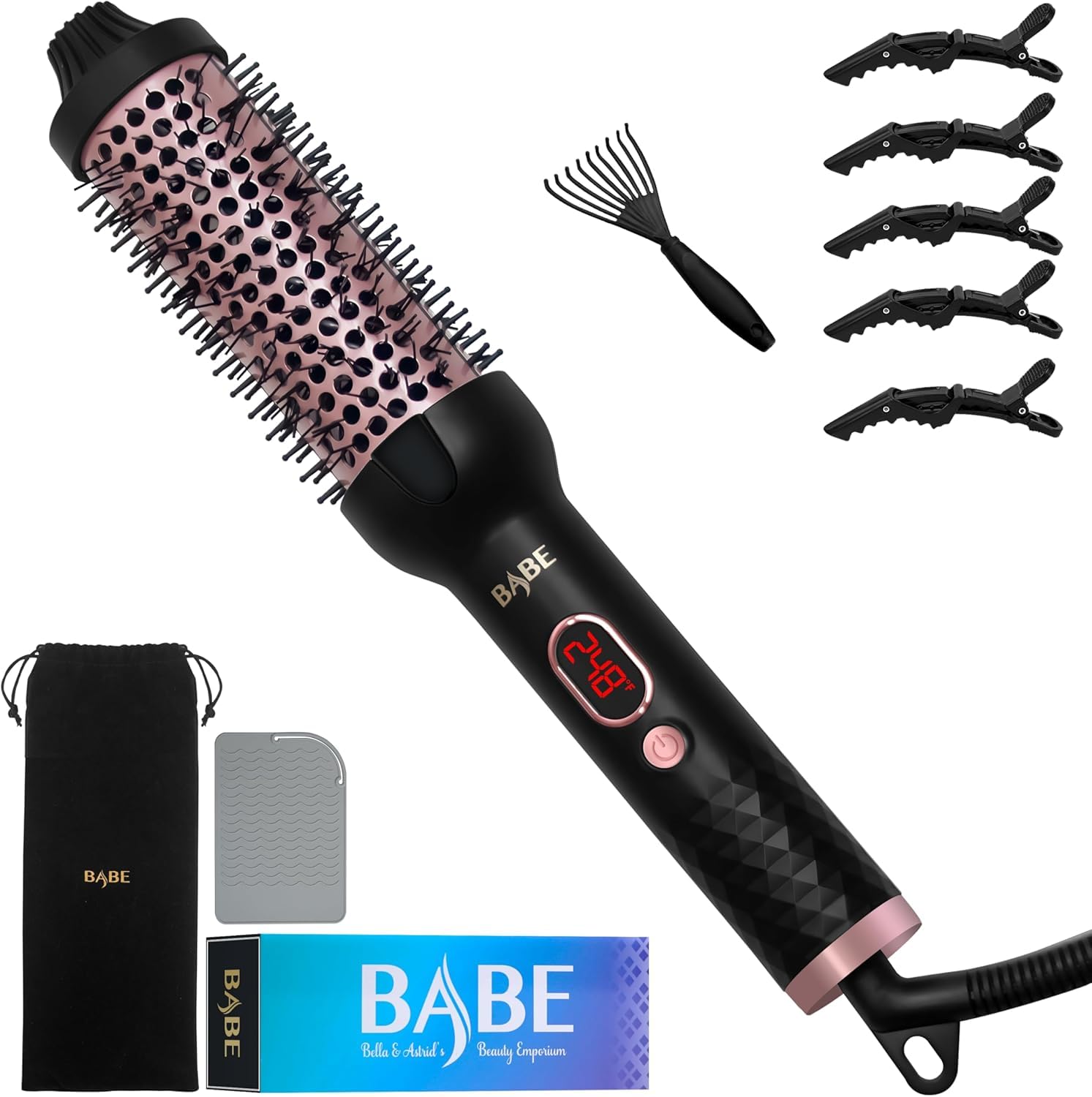 Babe 1.5" Ceramic Thermal Brush with 10 Temperature Settings