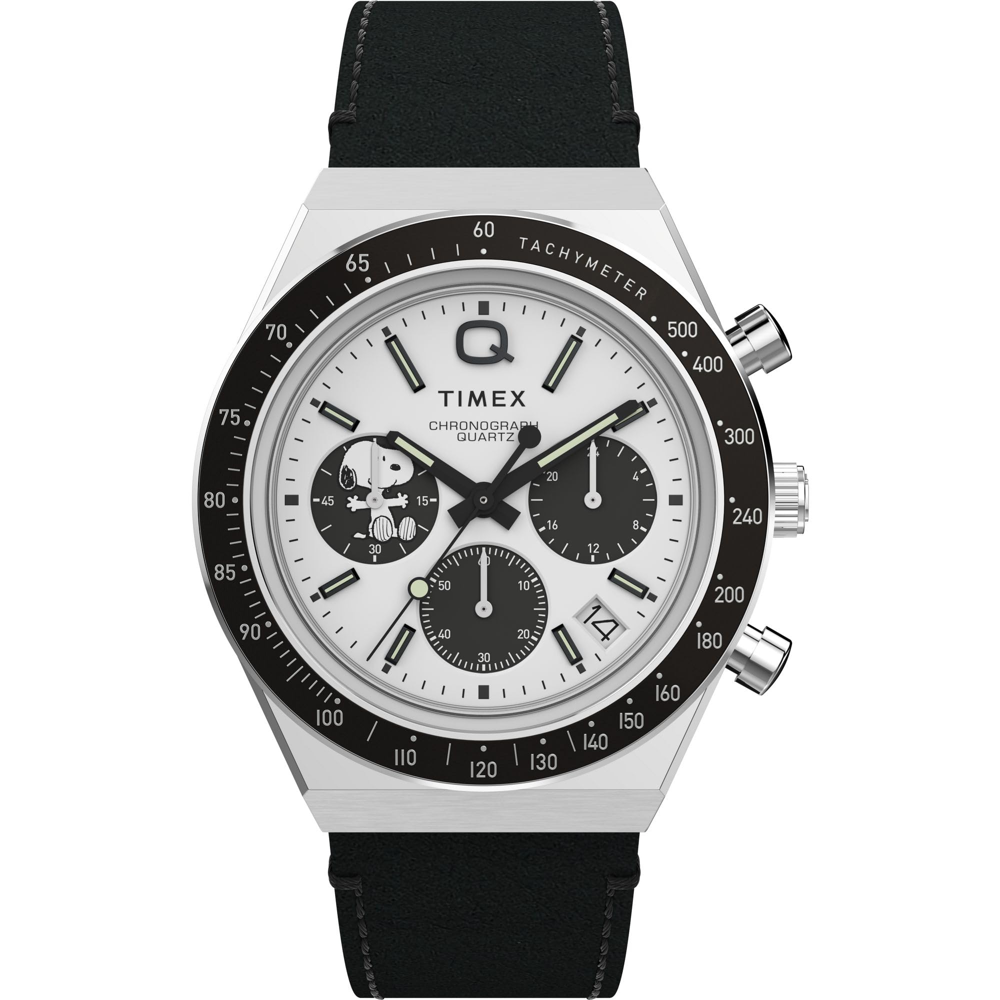 ♢timx♢ Timex Relógio masculino Peanuts Q 40 mm - pulseira preta