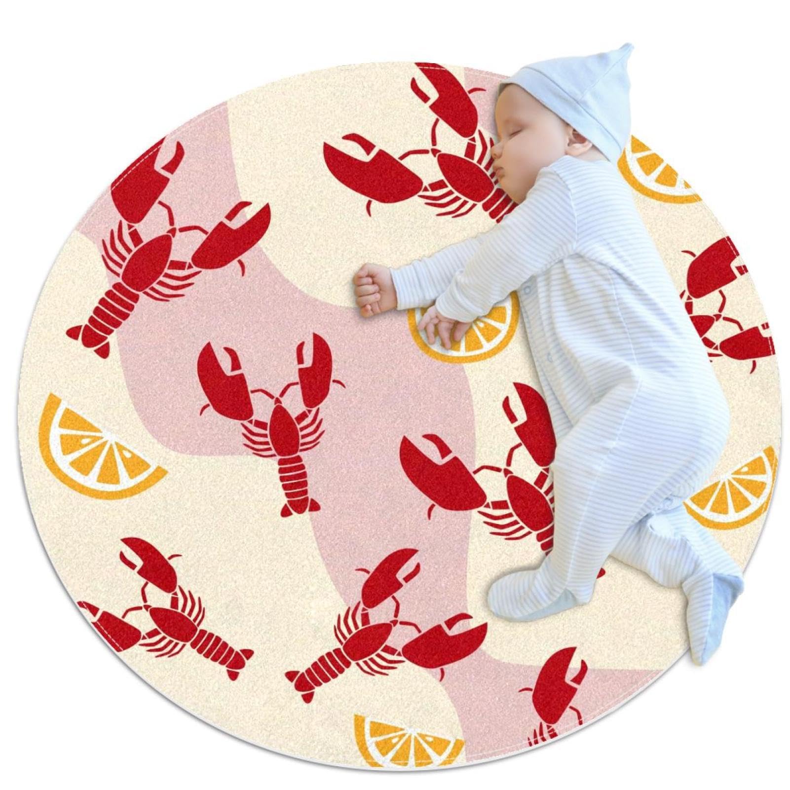 Tapis de salle de bain homard rond pour canapé et chambre d'enfant cosy