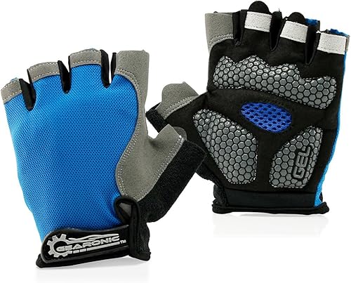 GEARONIC Guantes de ciclismo para hombre, guantes de bicicleta de montaña sin dedos para hombres, guantes de bicicleta de montaña transpirables,