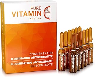 Noche Y Dia Vitamin C Ampoule Oil - Anti Aging Face Moisturizer Serum with Ascorbic Acid - Hydrate and Firm Skin - Boost Collagen - 12 x 2mL (.07 fl oz)