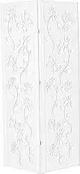 Biombo Pintado Divisoria Separador de Ambiente MDF Preto ou Branco (Branco, 2 Floral)