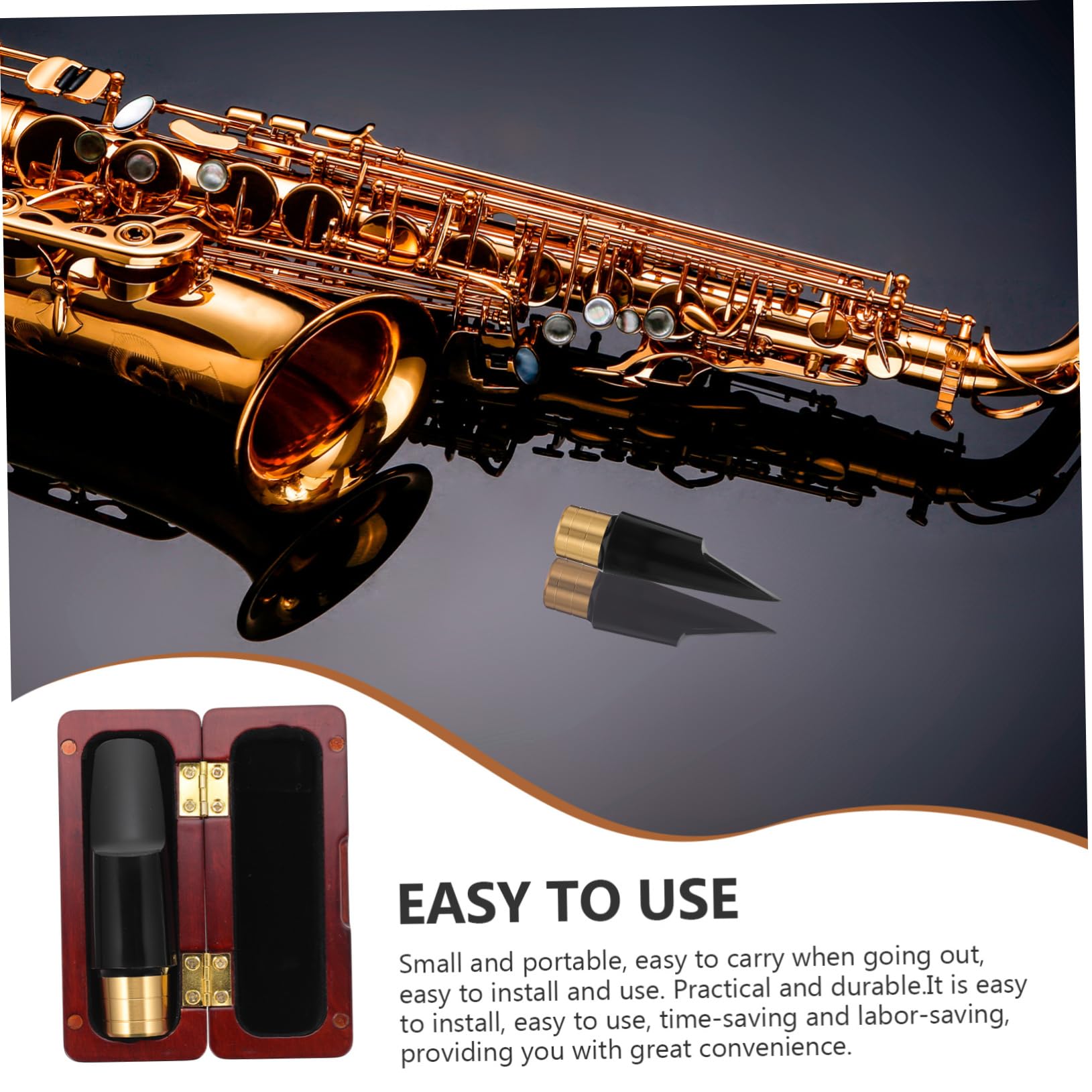 Toddmomy 2 Pack -32 Alto Saxophone Mouthpiece Metal Sax Replacement for Beginners