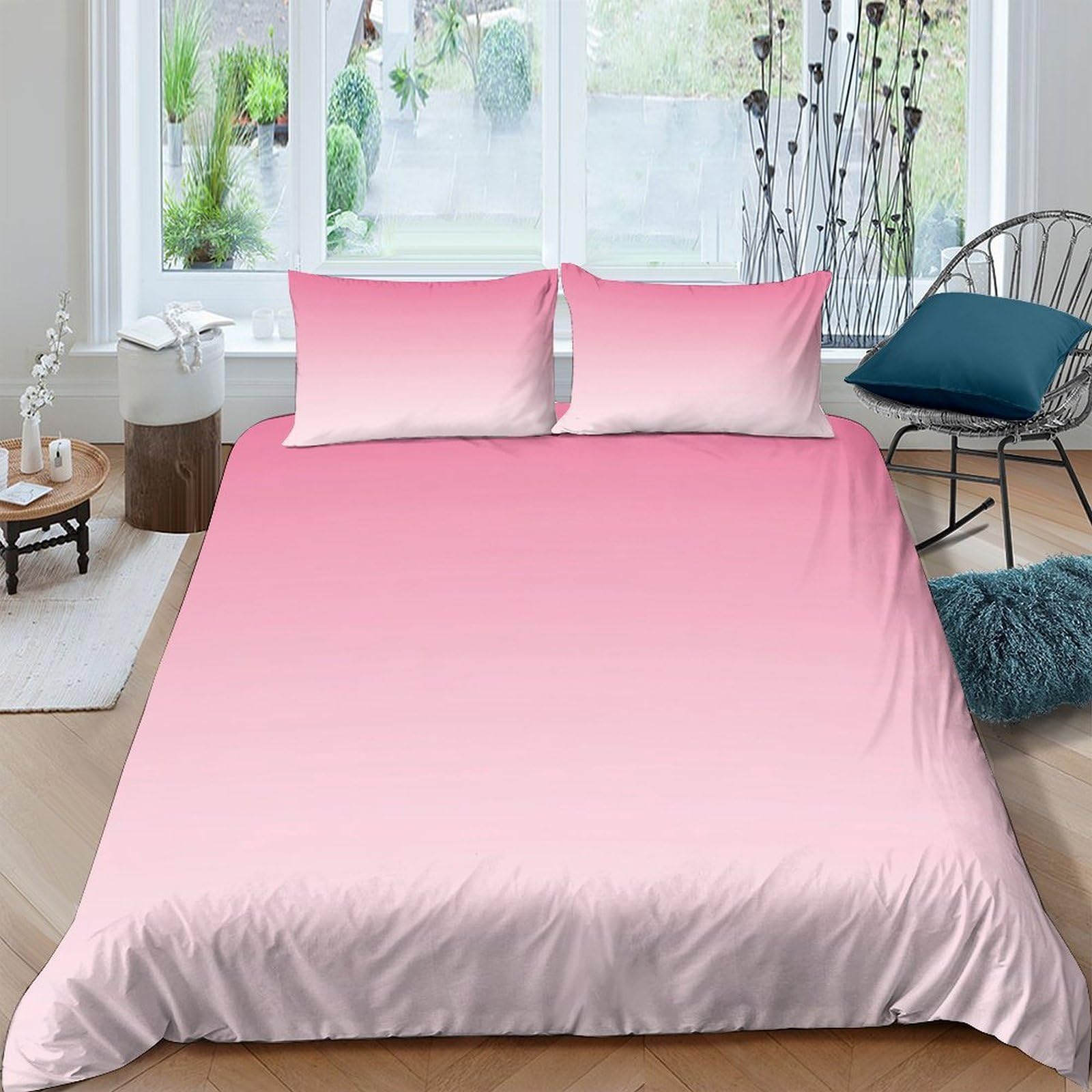 Ctjqhvkz Style-6 3D Printed Pink Gradient Fitted Sheet Microfiber Soft Bedroom Decor Ombre Bed Cover For Mattress Protection Single（135X200cm）