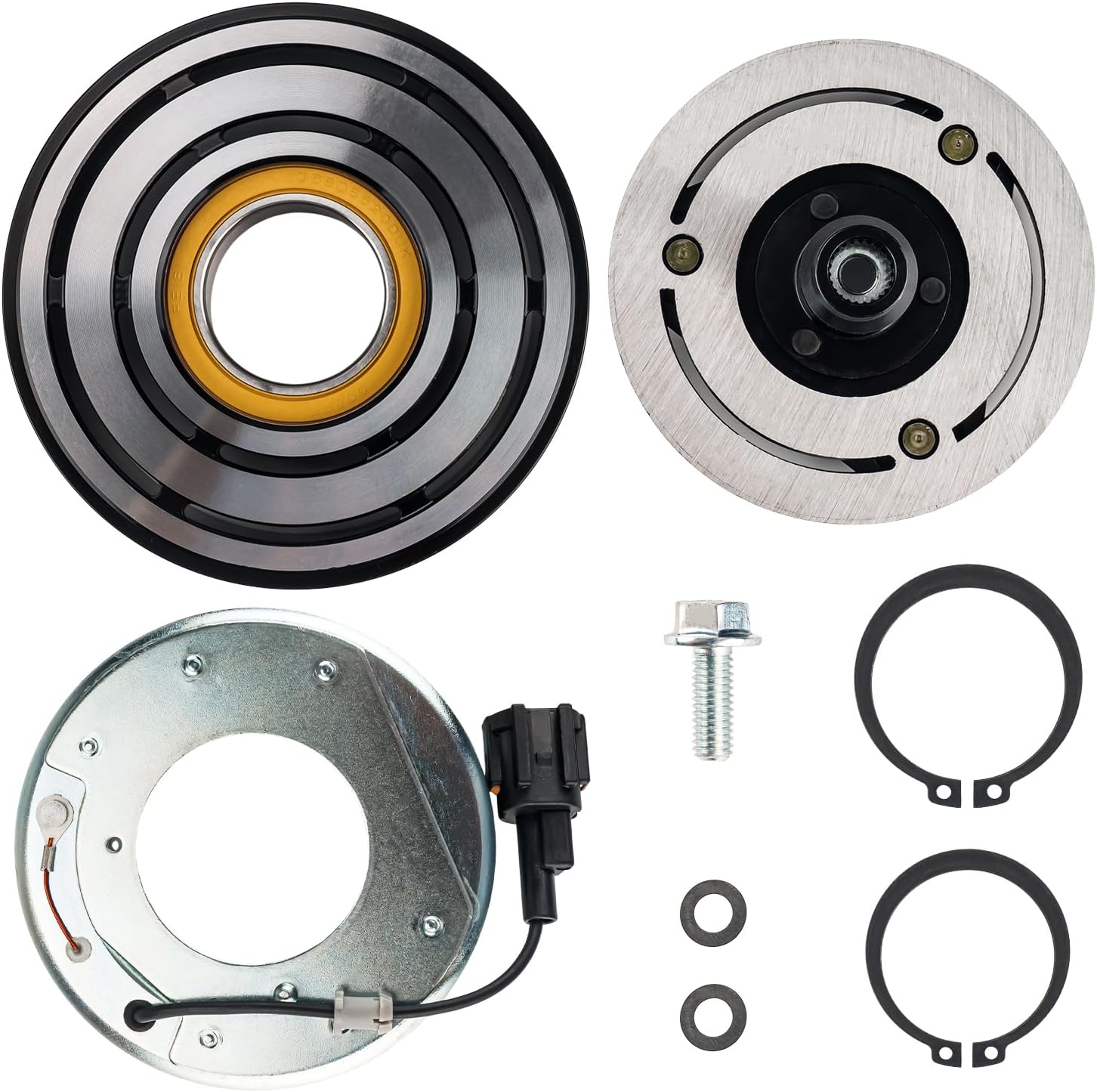 A/C Compressor Clutch Kit fit for Civic 2001-2005,AC Compressor Clutch Kit Pulley Coil replace#471-7052
