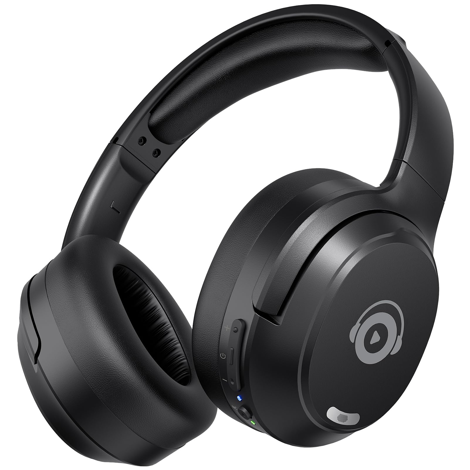Cuffie ibride a livello professionale con cancellazione attiva del rumore con audio HD, cuffie Bluetooth wireless sopra l'orecchio, comfort senza pari, bassi profondi vivaci, per casa, ufficio, viaggi