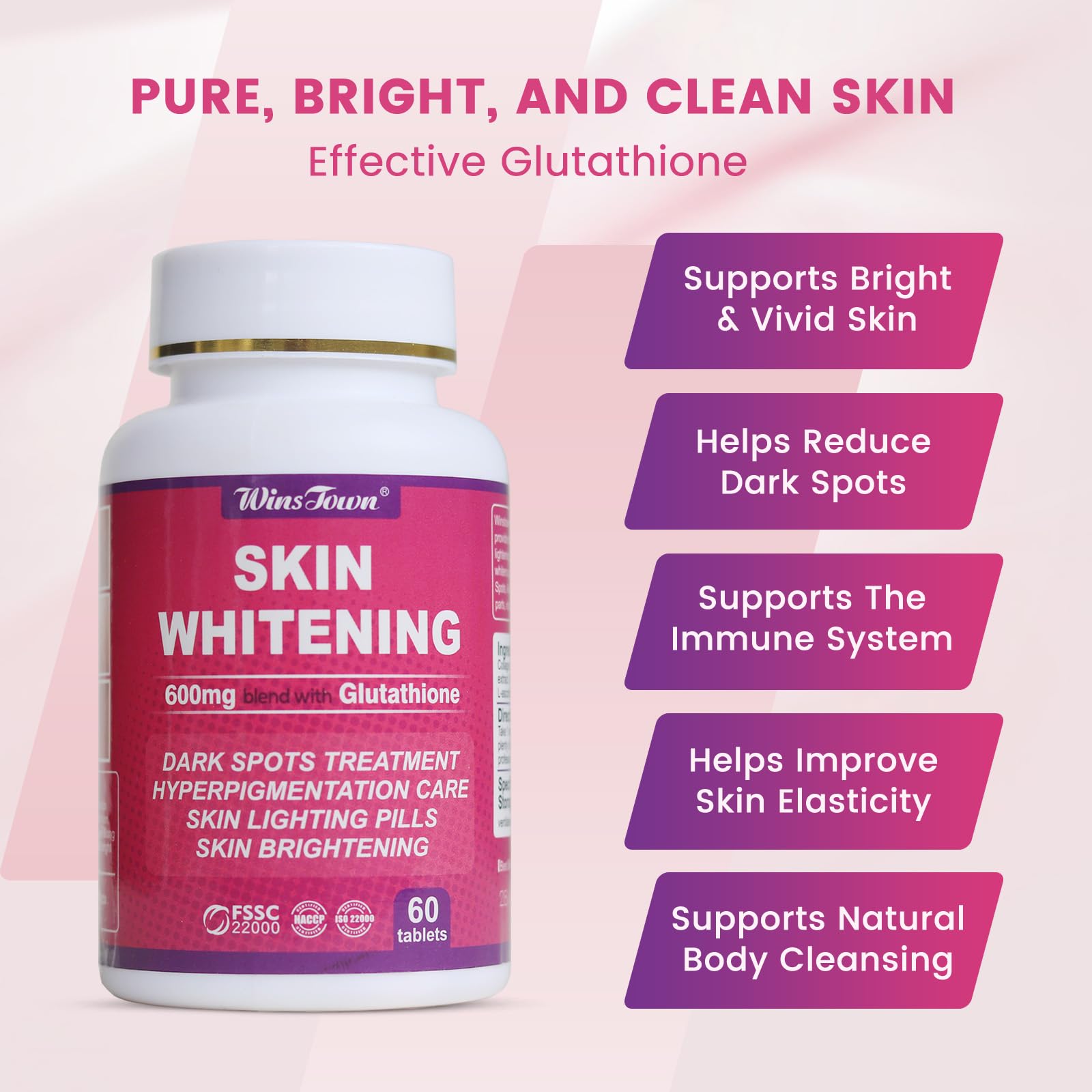 Amazon.com: AIHIYO Skin Whitening Pill, 600mg Glutathione Supplement for  Dark Spots, Melasma & Acne Scar Remover, 60 Tablets : Health & Household