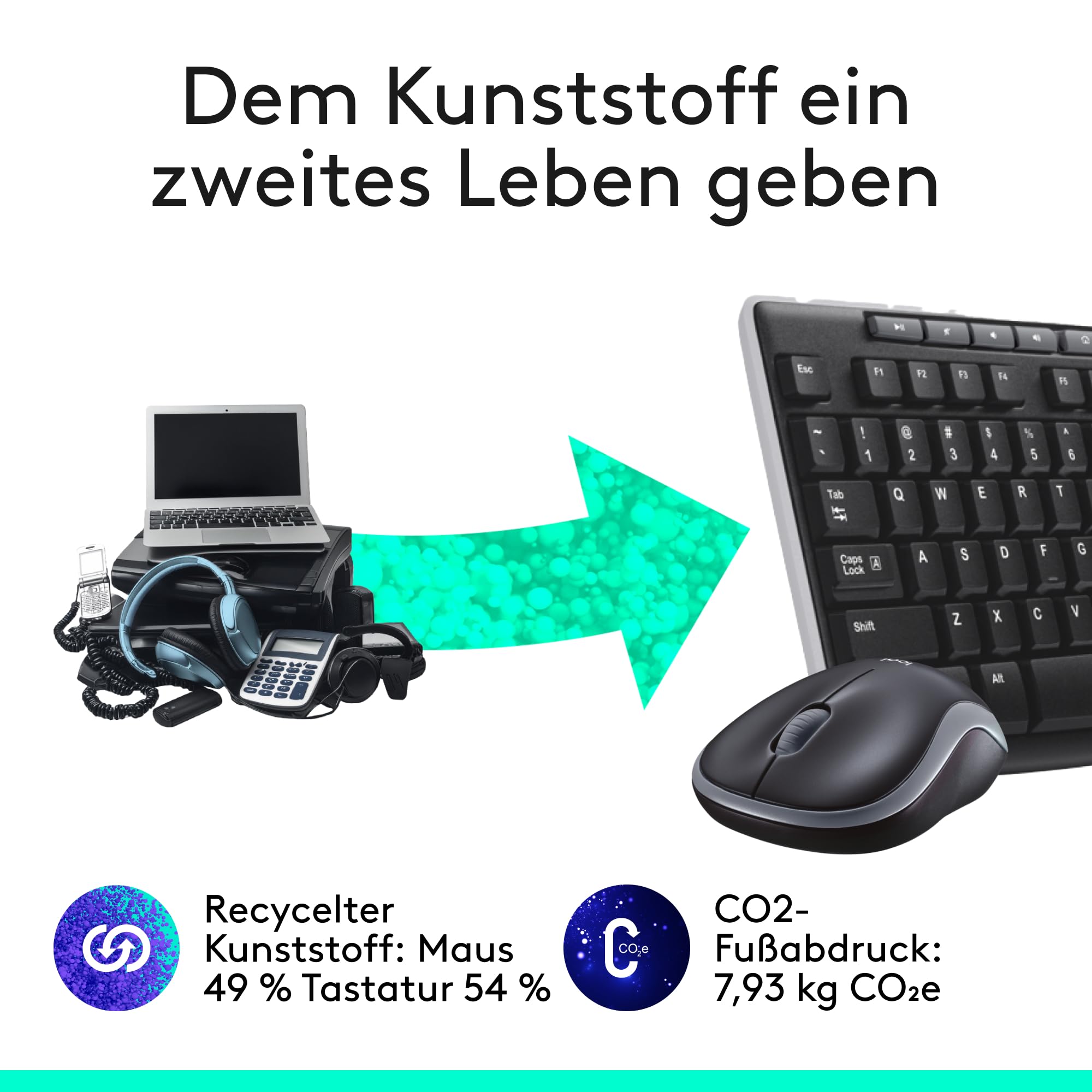 Logitech MK270 Wireless Keyboard and Mouse Set, 2.4 GHz Wireless Connection via Nano USB Receiver, Long Battery Life, for Windows and ChromeOS PCs/laptops, German QWERTZ Layout - blac - 4