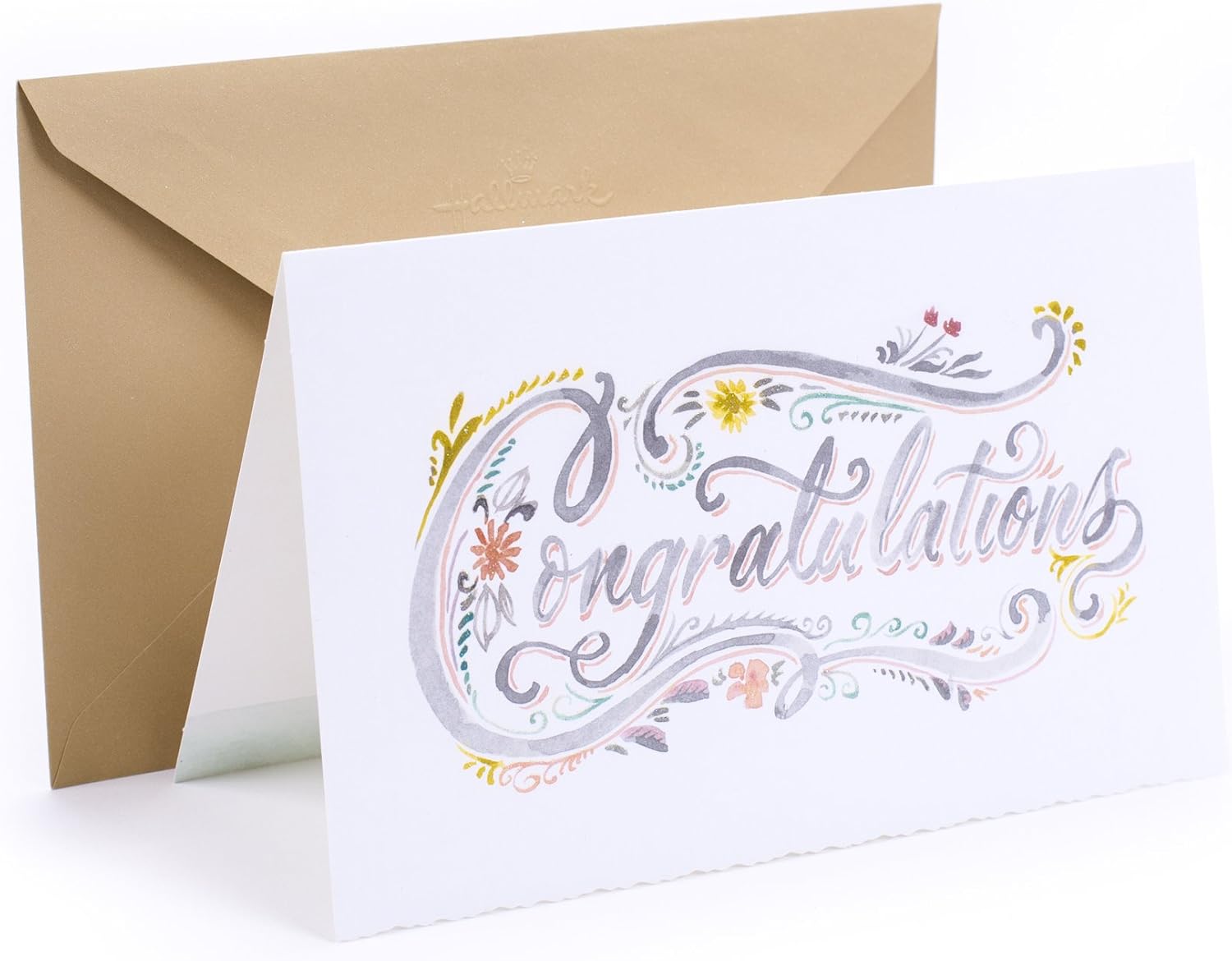 Hallmark Wedding Card or Bridal Shower Card (Congratulations Lettering) (0349RZB1304)