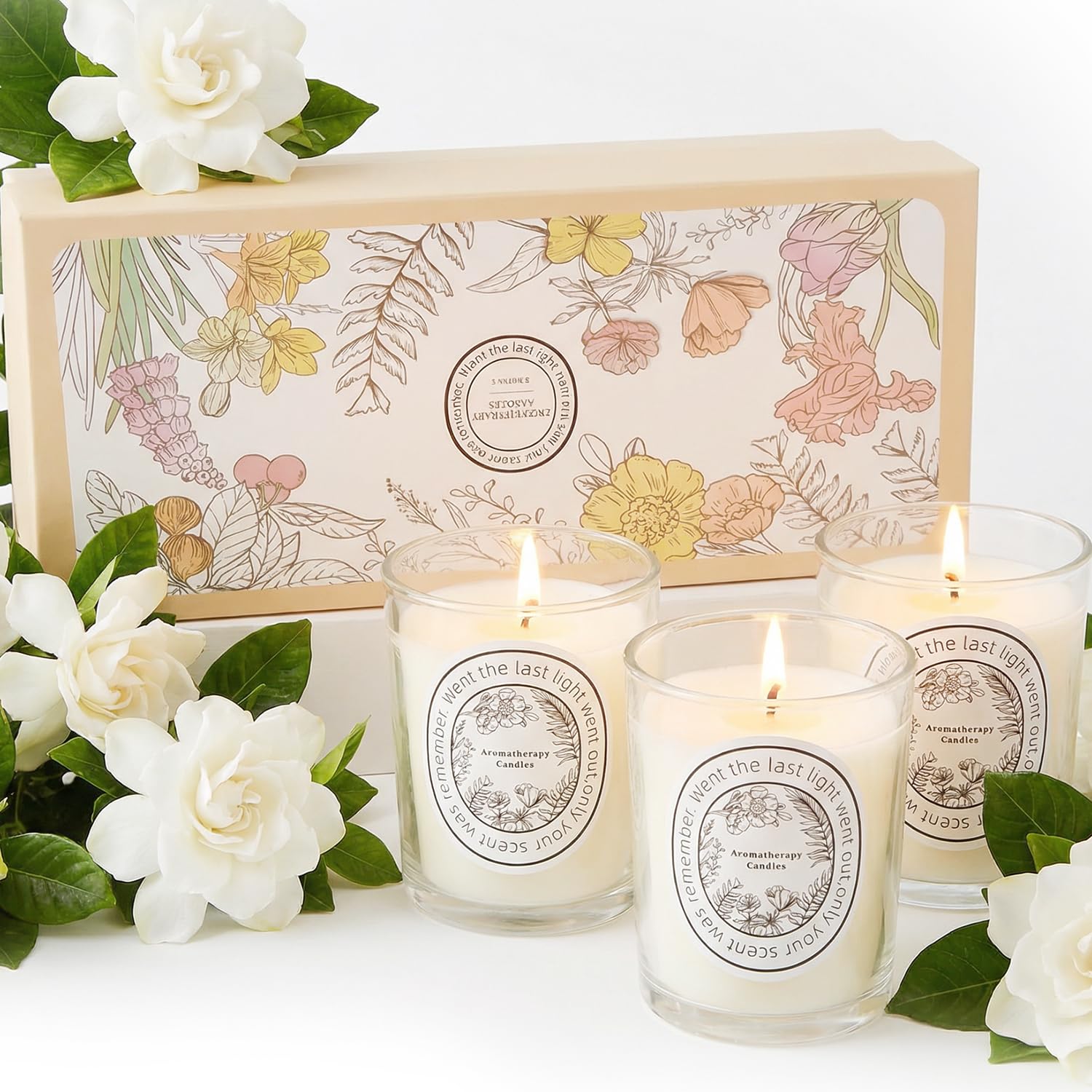 OWill Scented Candles G-ifts for Women, Natural Soy Wax Candle Set for Home, Relaxing Aromatherapy Candle Birthday Gifts for Mum, Mother's Day, Weddings, Christmas