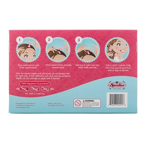Miniatura 5 de Spoolies Rizadores de cabello originales, rodillos de silicona sin calor para cabello natural, extensiones de cabello y pelucas, fabricados en
