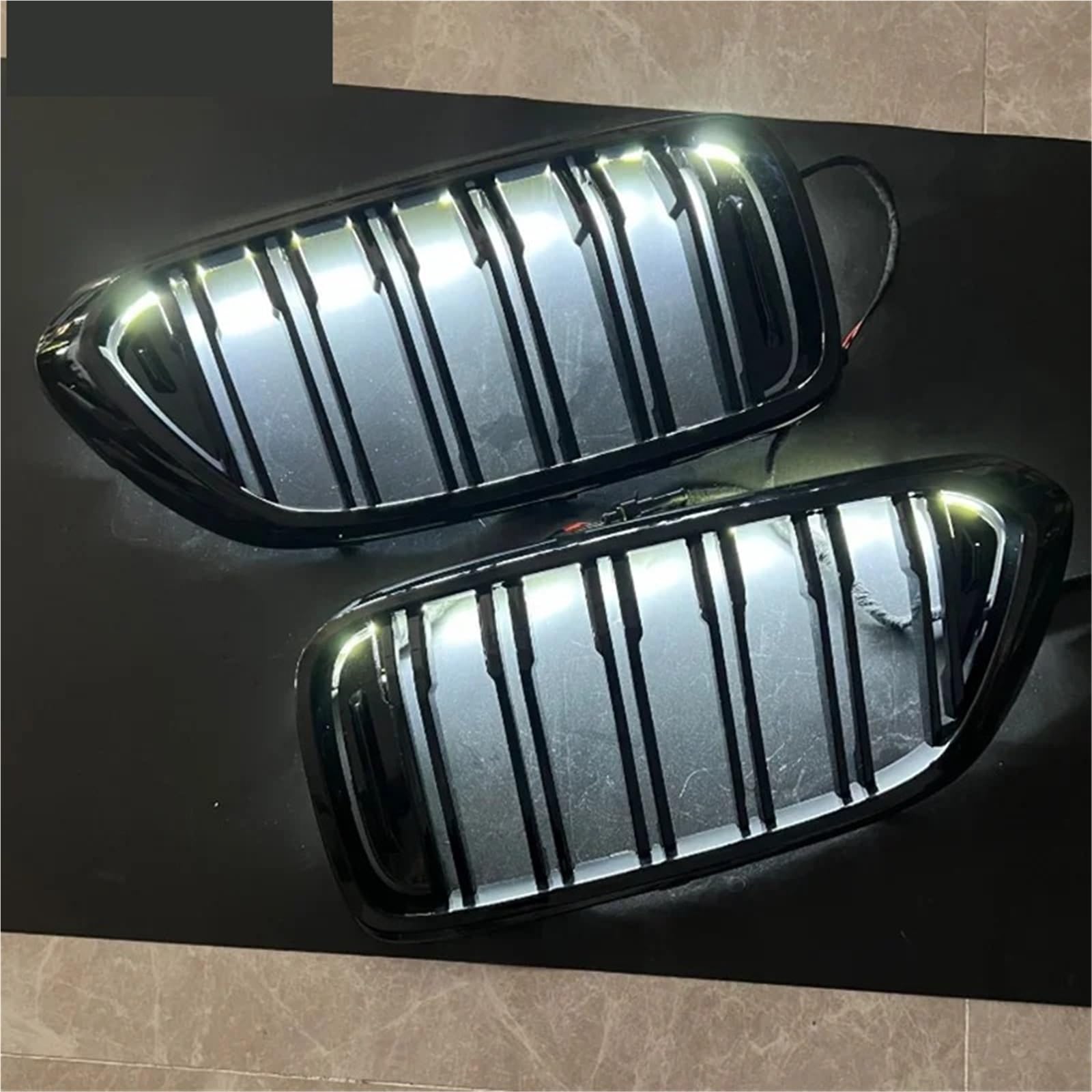 Białe światło LED połysk czarny przedni zderzak samochodowy nerka grill kratki pasujące do BMW serii 6 6 GT G32 2017-2020 Facelift LCI osłona chłodnicy