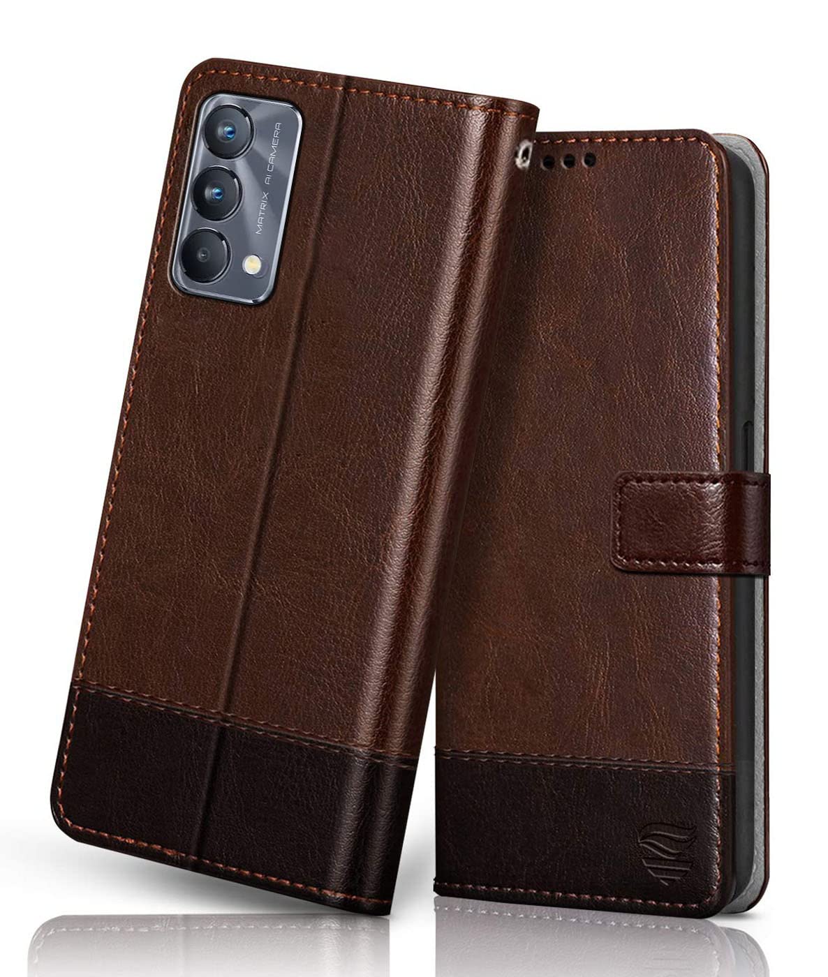 FLIPPED Vegan Leather Flip Case Back Cover for Realme GT Master Edition (Flexible, Shock Proof | Hand Stitched Leather Finish | Card Pockets Wallet & Stand | Brown with Coffee) (B09L4YCQ91) Amazon Price History, Amazon Price Tracker